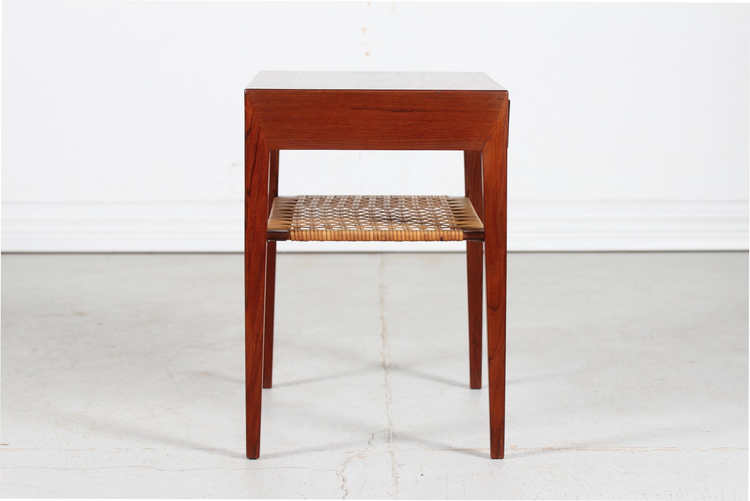 Einzigartige Hansen Jr. Beistelltisch aus Teakholz + Rohr von Haslev Furniture Dänemark, 1960er Jahre (Skandinavische Moderne) im Angebot