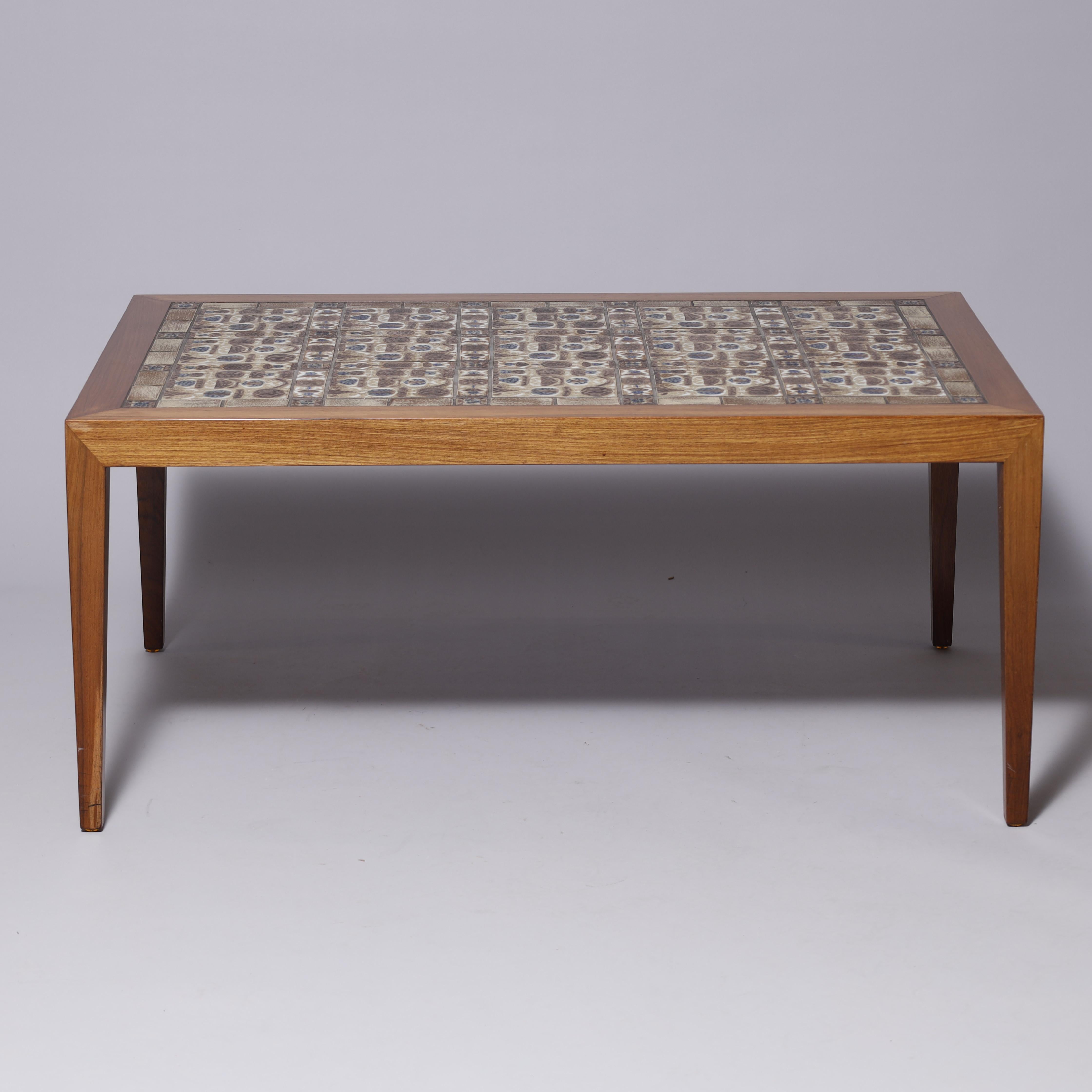 Table basse SEVERIN HANSEN par Haslev Mobelfabrik et Royal Copenhagen Danemark 1960 Bon état - En vente à Paris, FR