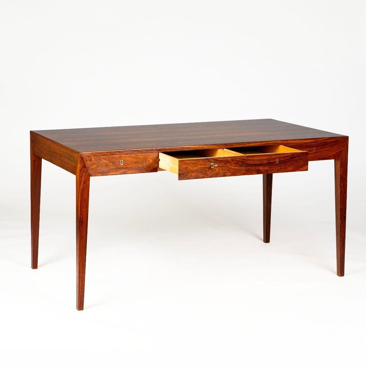Scandinavian Modern Severin Hansen Mid-Century Rosewood Desk, Model 36 For Sale