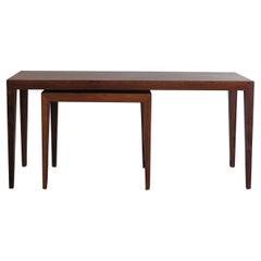 Severin Hansen Midcentury Scandinavian Dark Wood Nesting Tables Set, 1960s