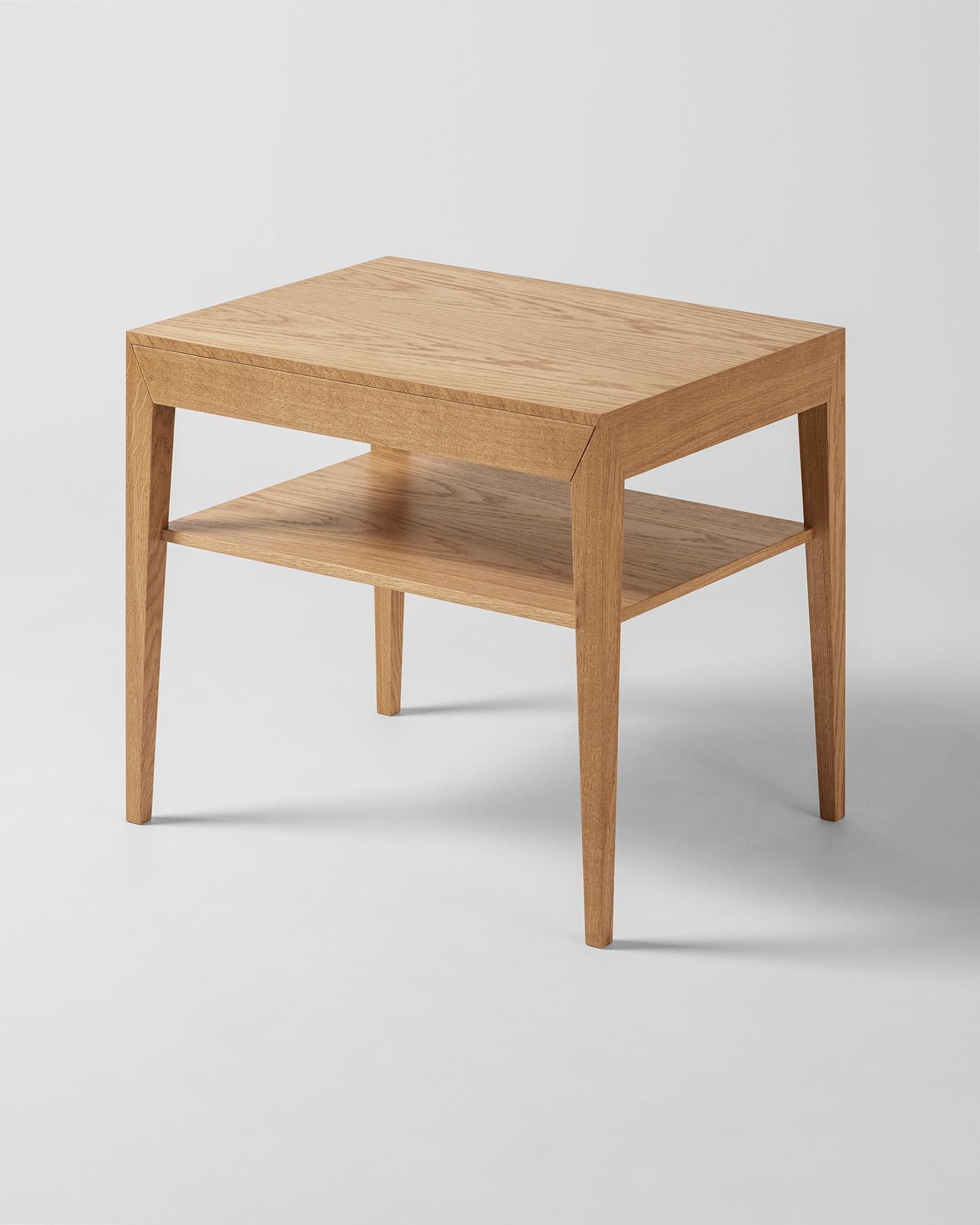 Danish Severin Hansen Model 35 Oak Nightstands with Wood Shelf - New Edition For Sale