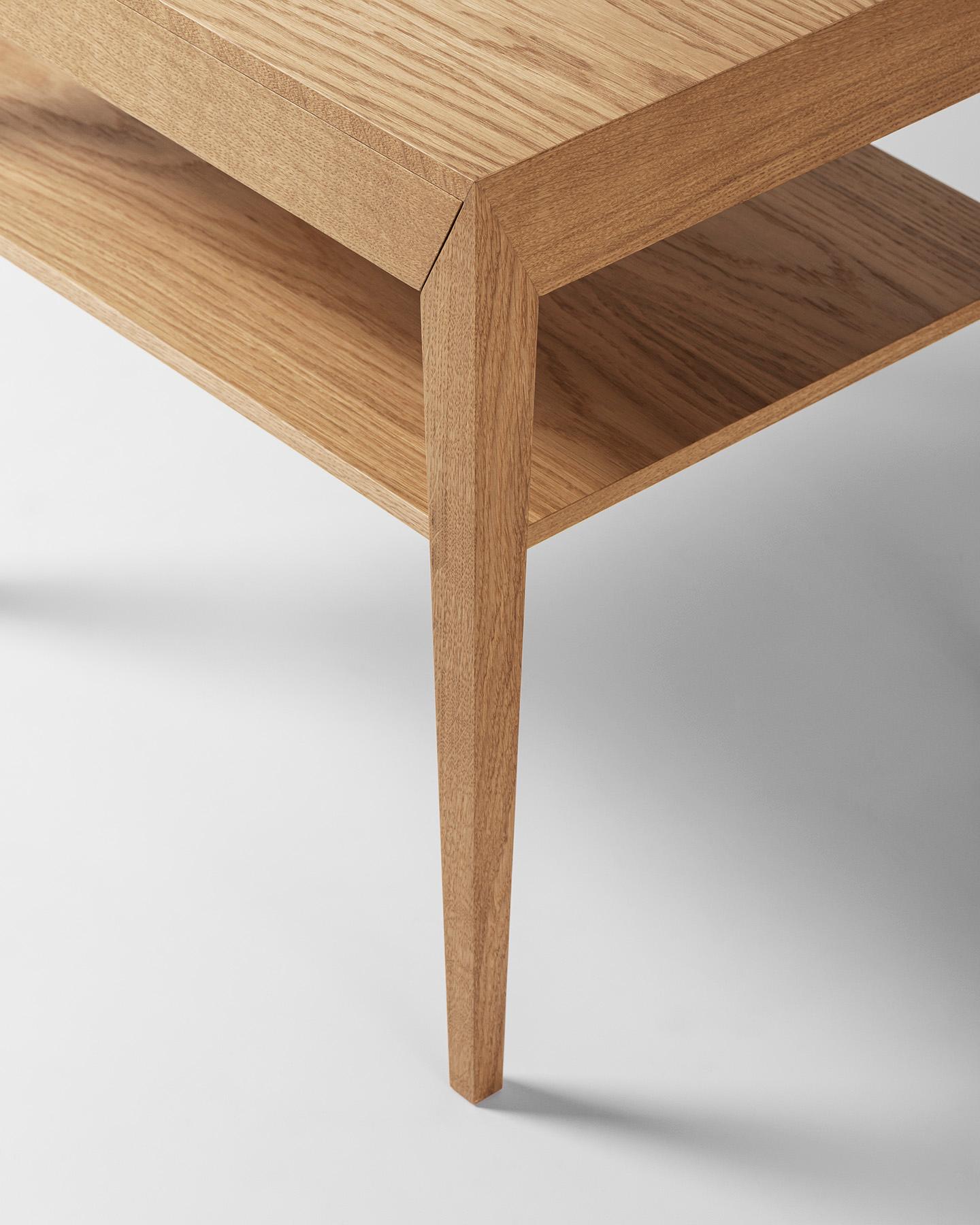 Severin Hansen Model 35 Oak Nightstands with Wood Shelf - New Edition In New Condition For Sale In London, England