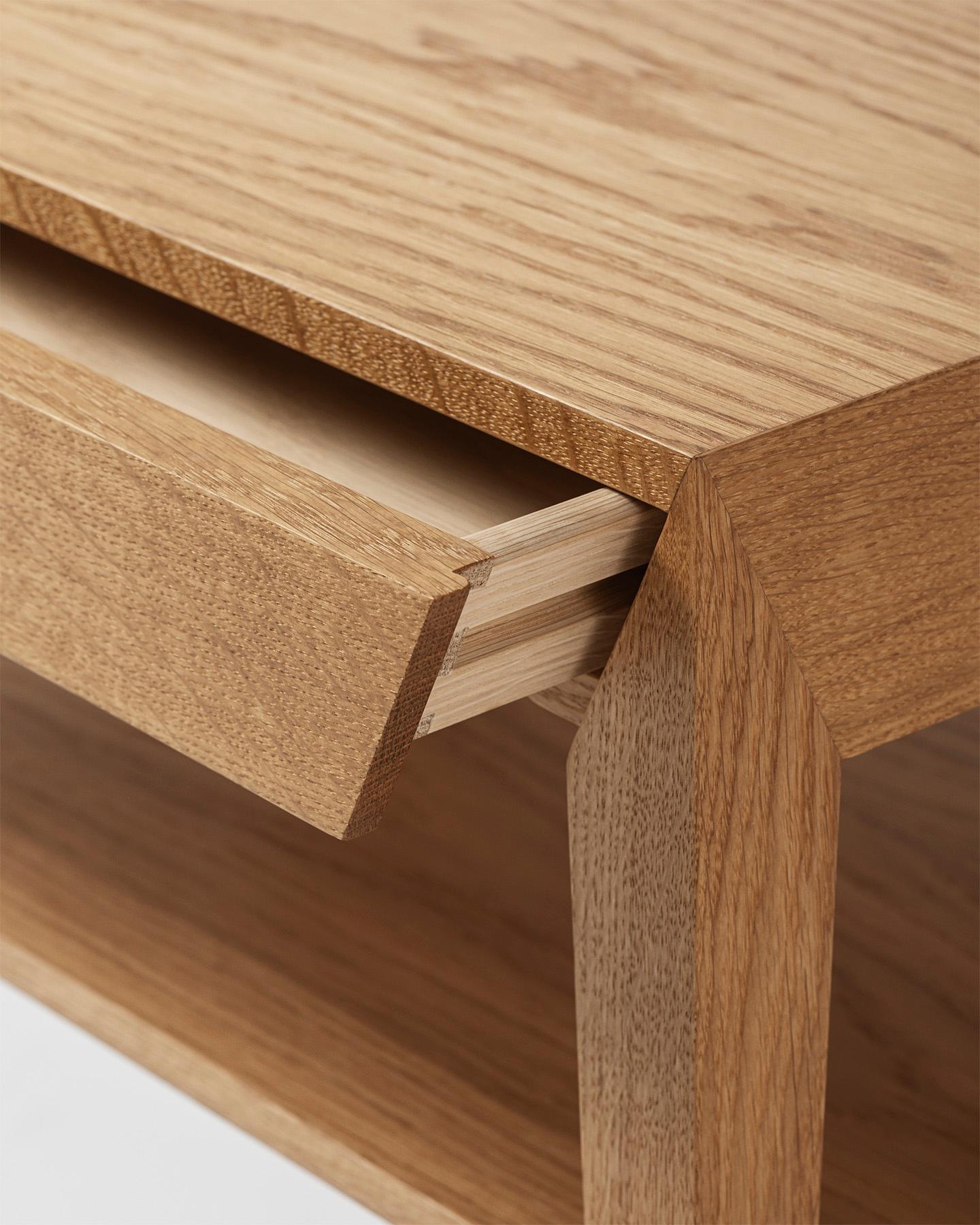 Contemporary Severin Hansen Model 35 Oak Nightstands with Wood Shelf - New Edition For Sale