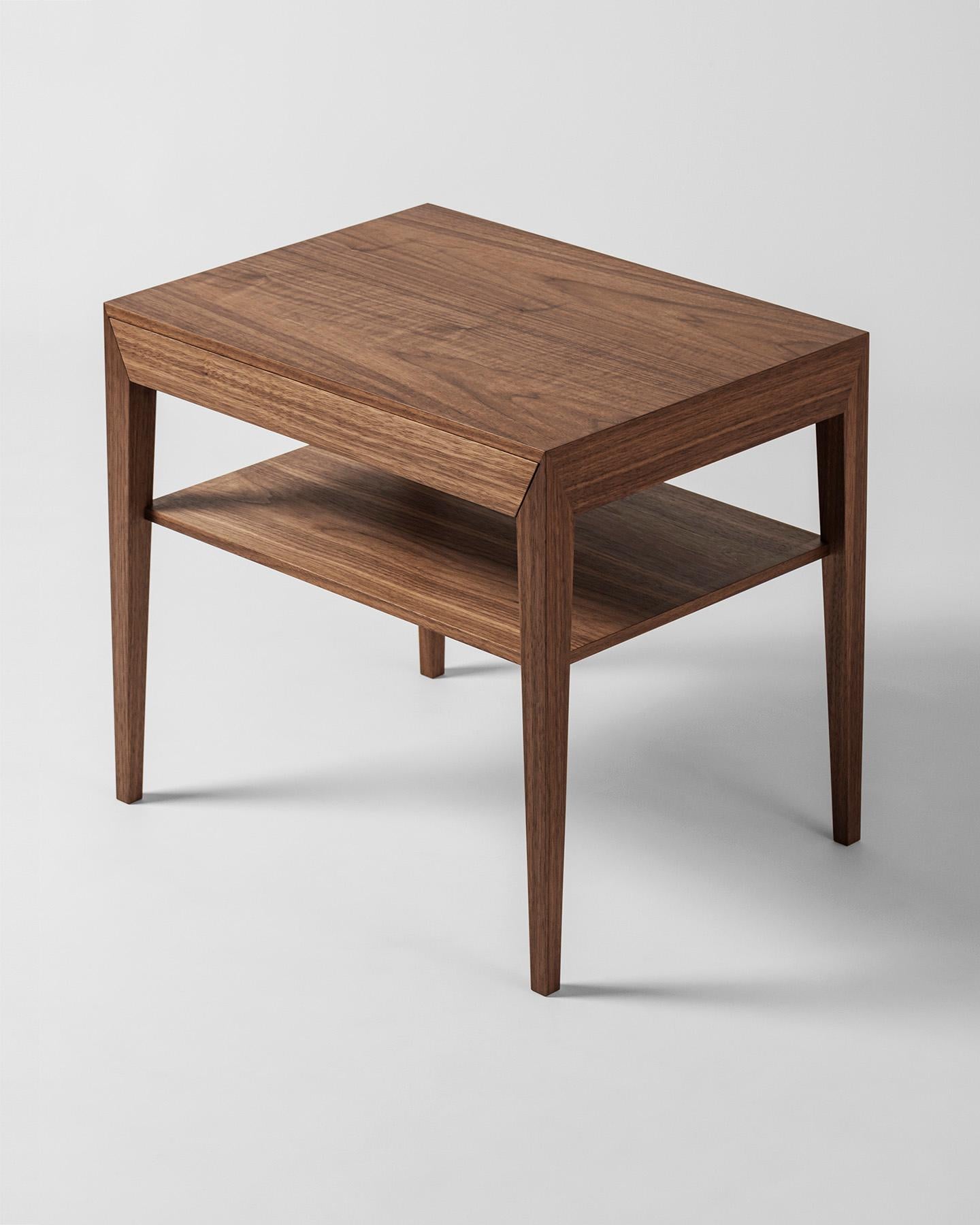 Danish Severin Hansen Model 35 Walnut Nightstands with Wood Shelf - New Edition For Sale