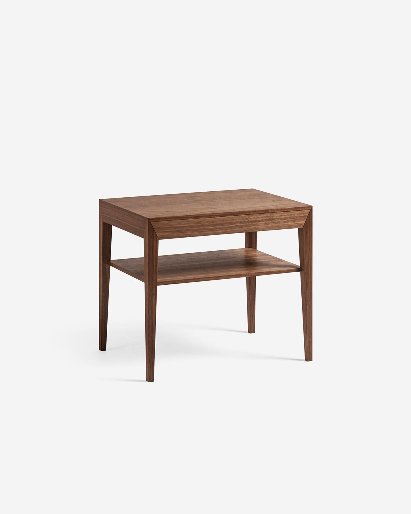 Contemporary Severin Hansen Model 35 Walnut Nightstands with Wood Shelf - New Edition For Sale