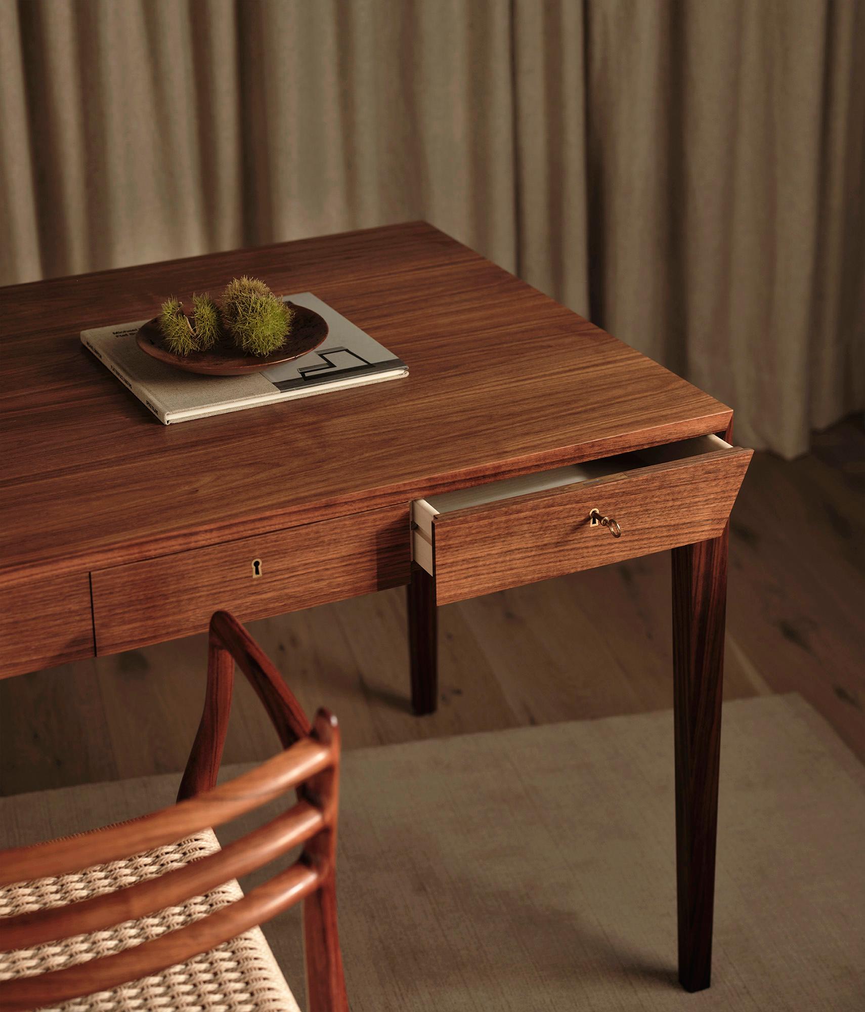 Scandinavian Modern Severin Hansen Model 36 Walnut Desk 1958 - New Edition For Sale
