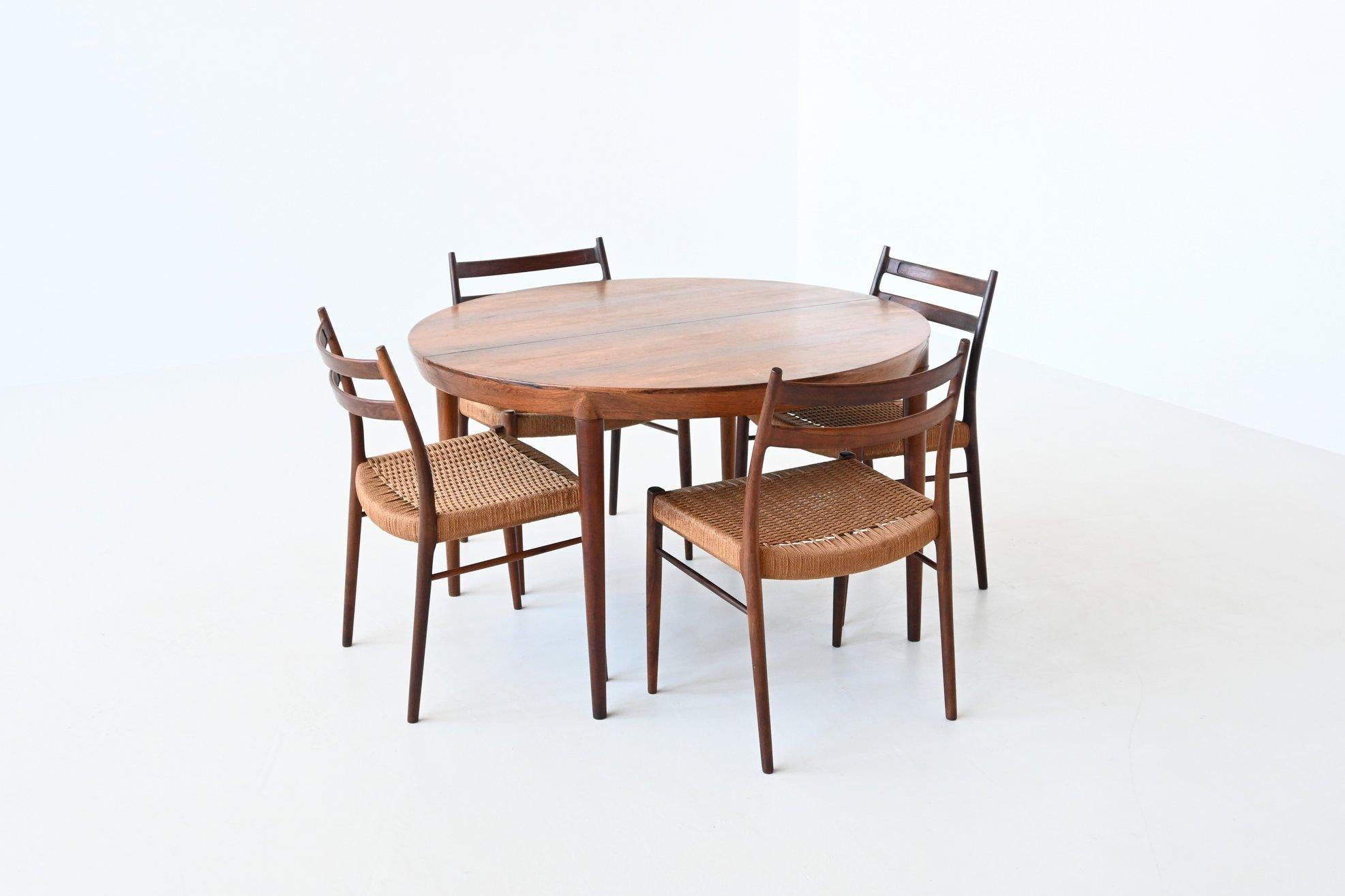 Severin Hansen Model 71 Dining Table Rosewood Haslev, Denmark, 1960 10