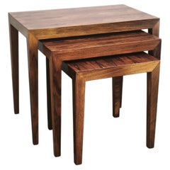 Severin Hansen Nesting Tables for Haslev, Denmark, 1960s