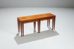 Severin Hansen set de 3 tables gigognes en teck Haslev Danemark 1960