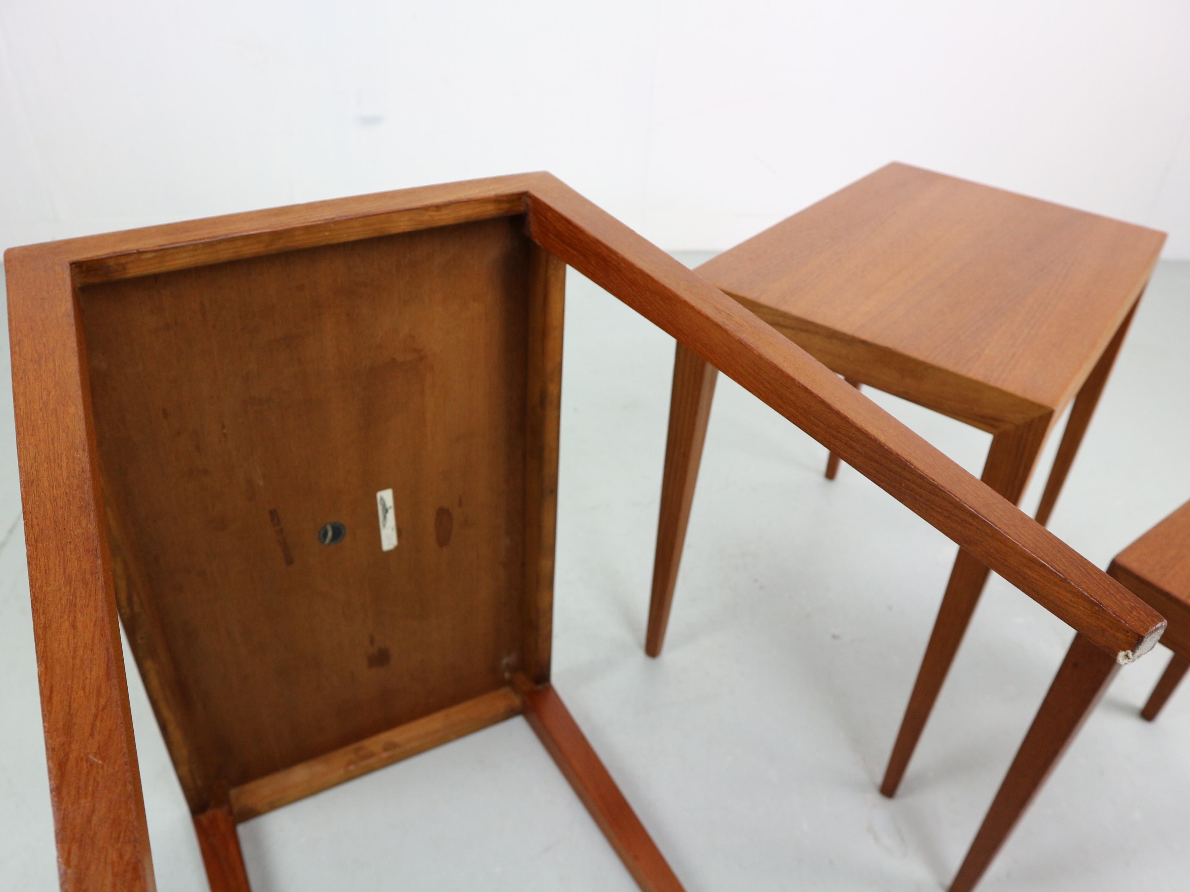 Severin Hansen Nesting Tables Teak Wood Haslev Denmark, 1960 For Sale 5