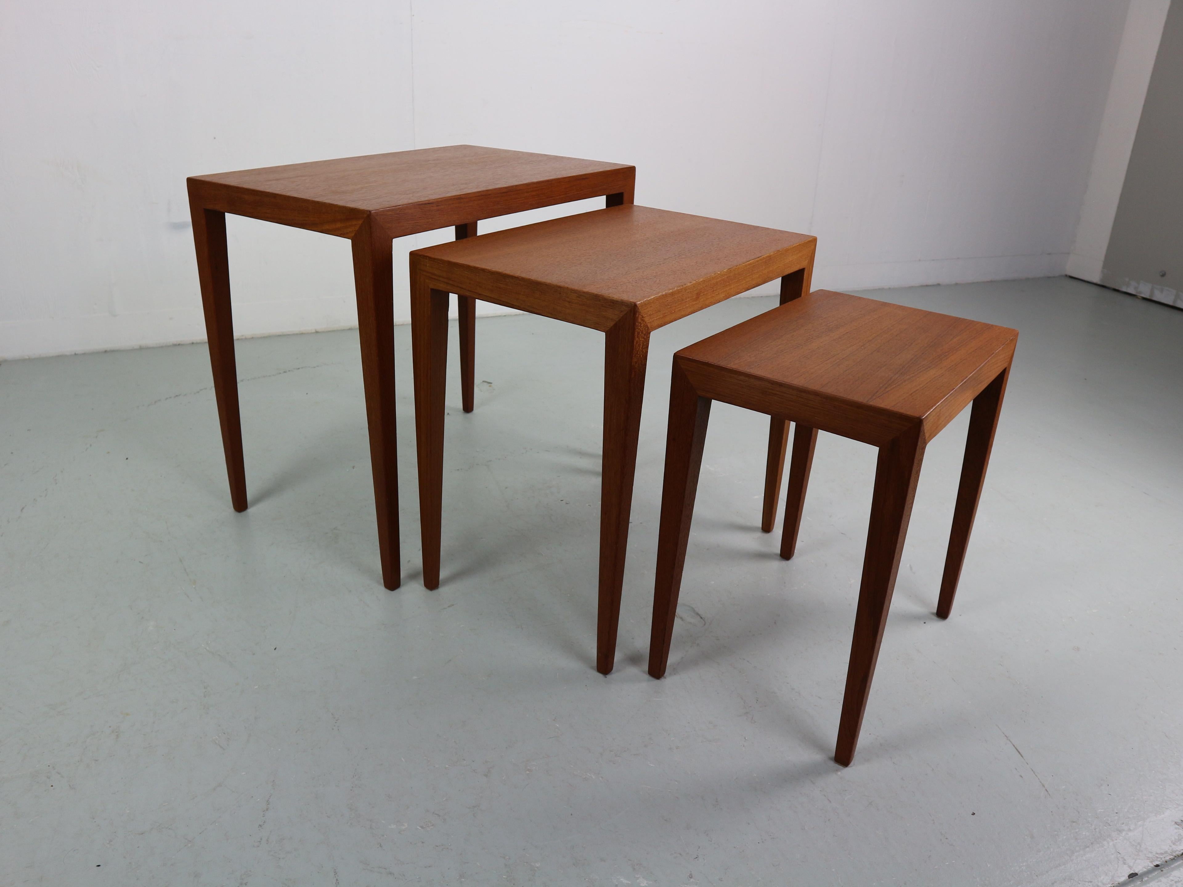 Severin Hansen Nesting Tables Teak Wood Haslev Denmark, 1960 For Sale 2