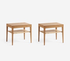 Severin Hansen Model 35 Oak Nightstands with Cane Shelf - New Edition