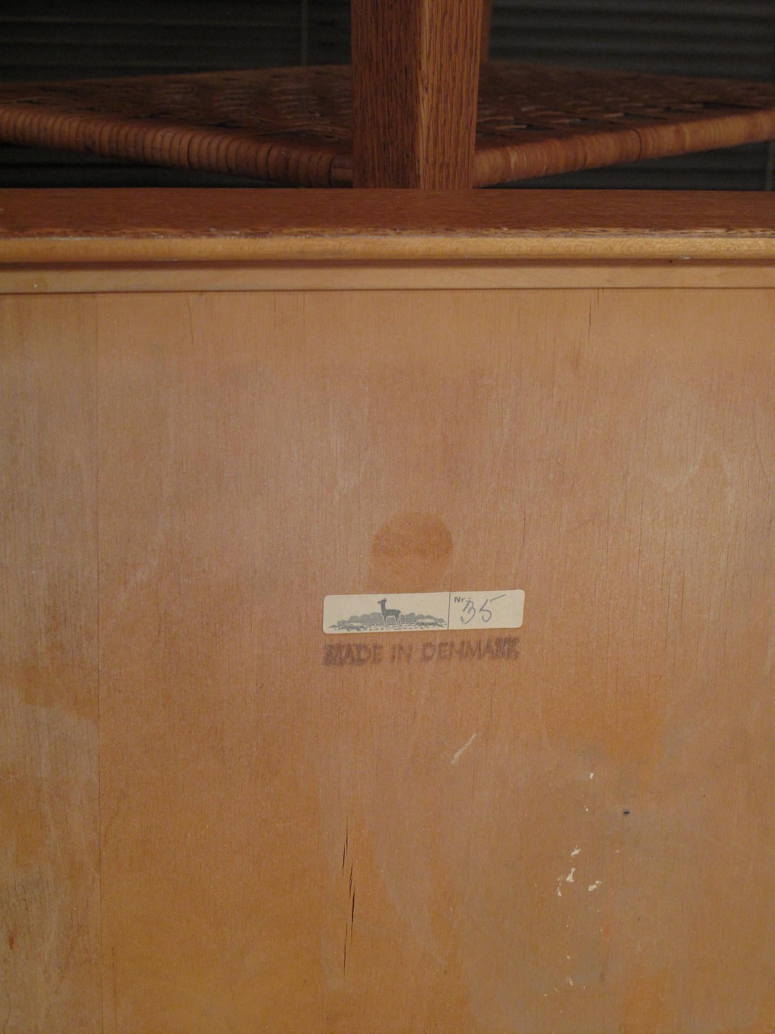 Severin Hansen Oak and Rattan Chest of Drawers Bedside Table 5