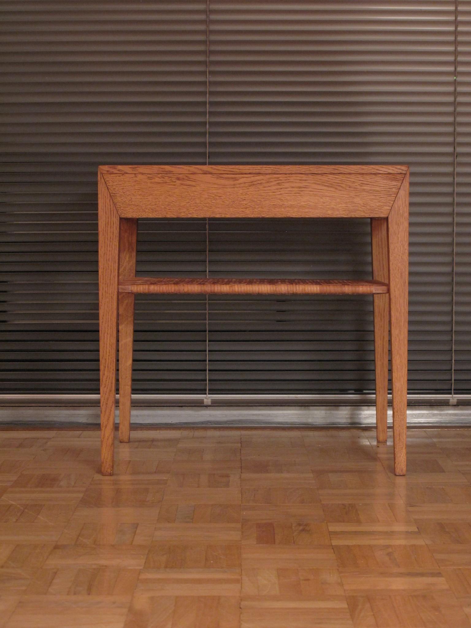 Scandinavian Modern Severin Hansen Oak and Rattan Chest of Drawers Bedside Table