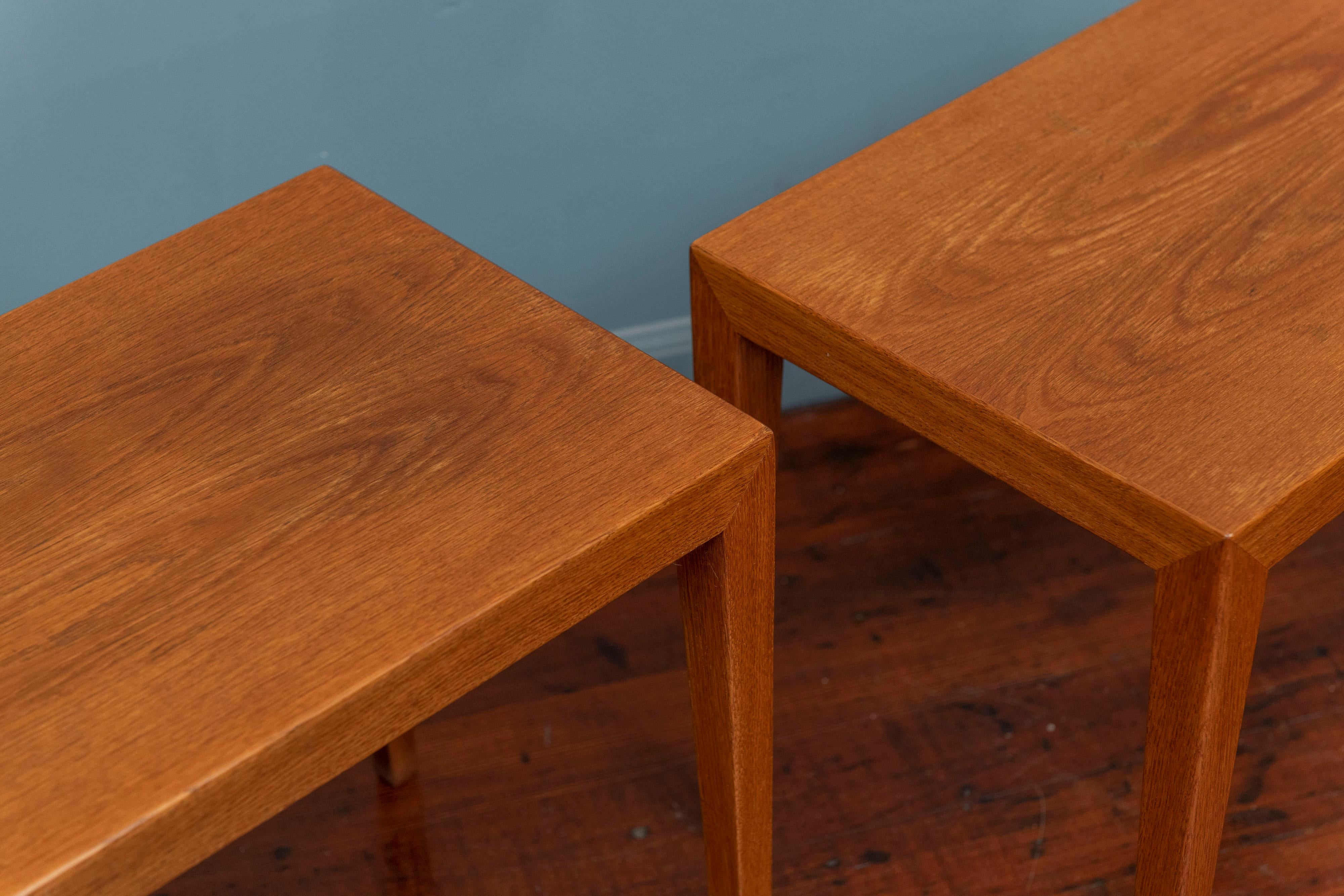 Severin Hansen Oak Side Tables for Haslev In Good Condition In San Francisco, CA