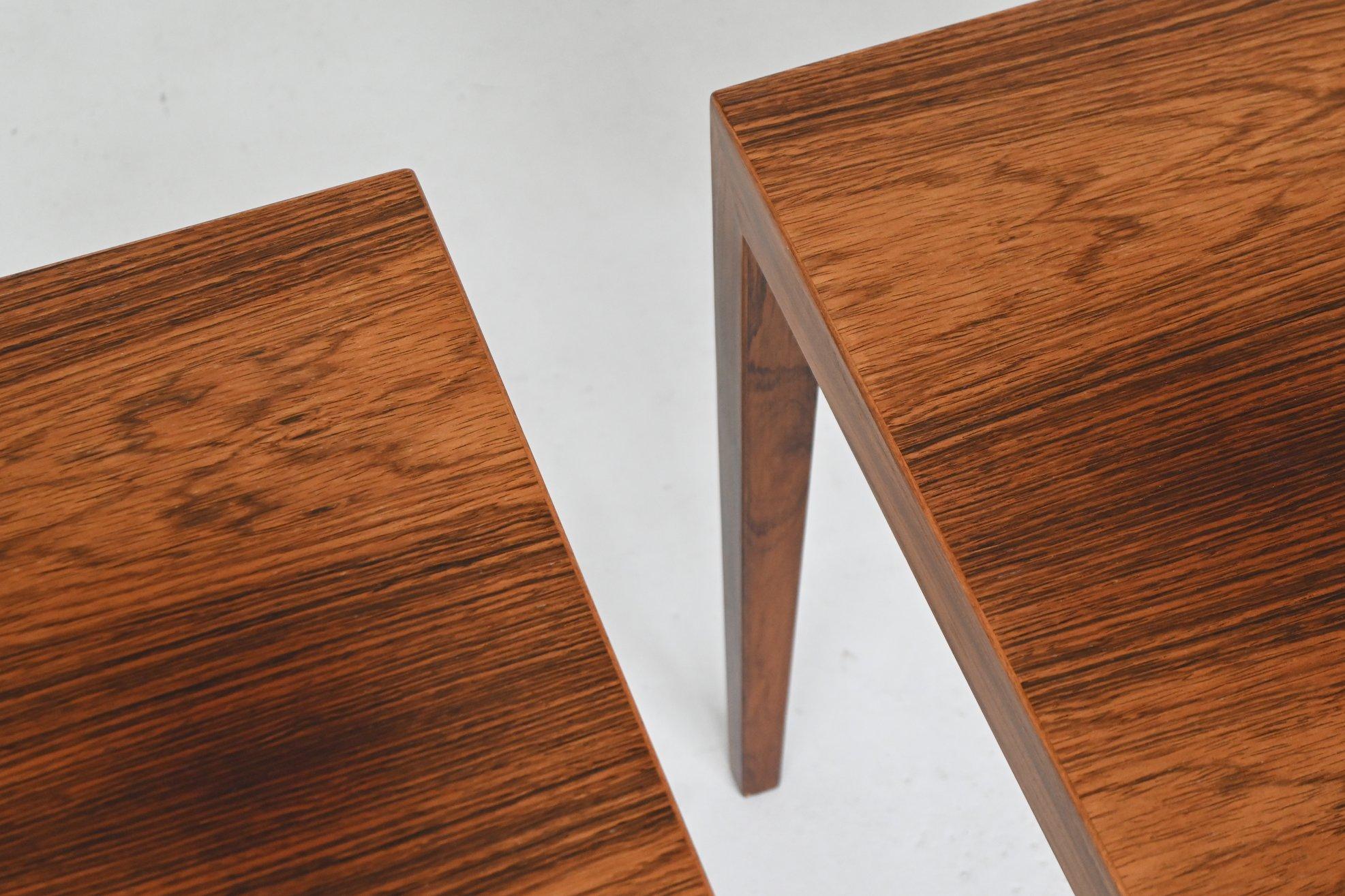 Paire de tables d'appoint en palissandre de Severin Hansen Danemark 1960 en vente 4