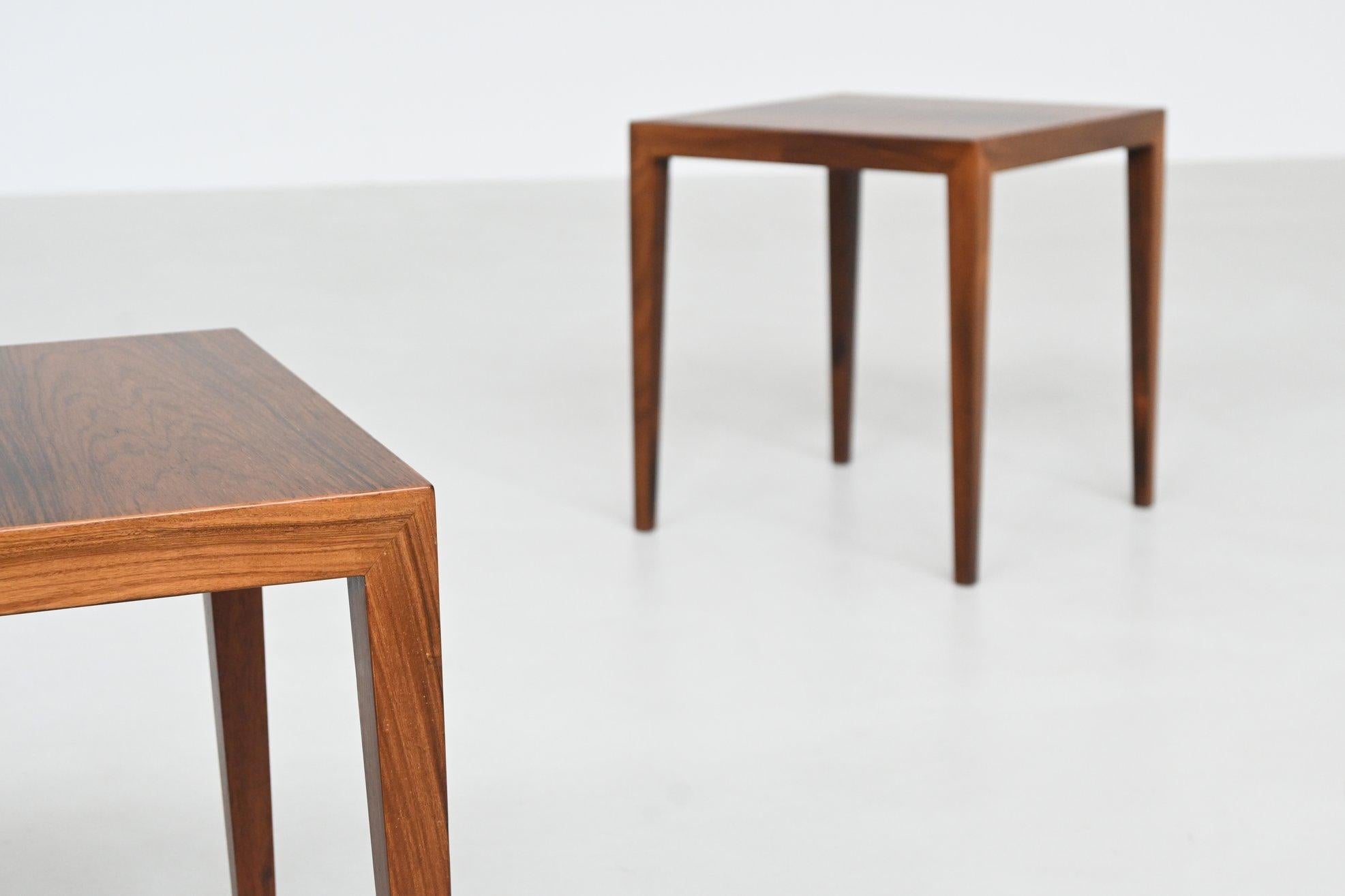 Paire de tables d'appoint en palissandre de Severin Hansen Danemark 1960 en vente 5