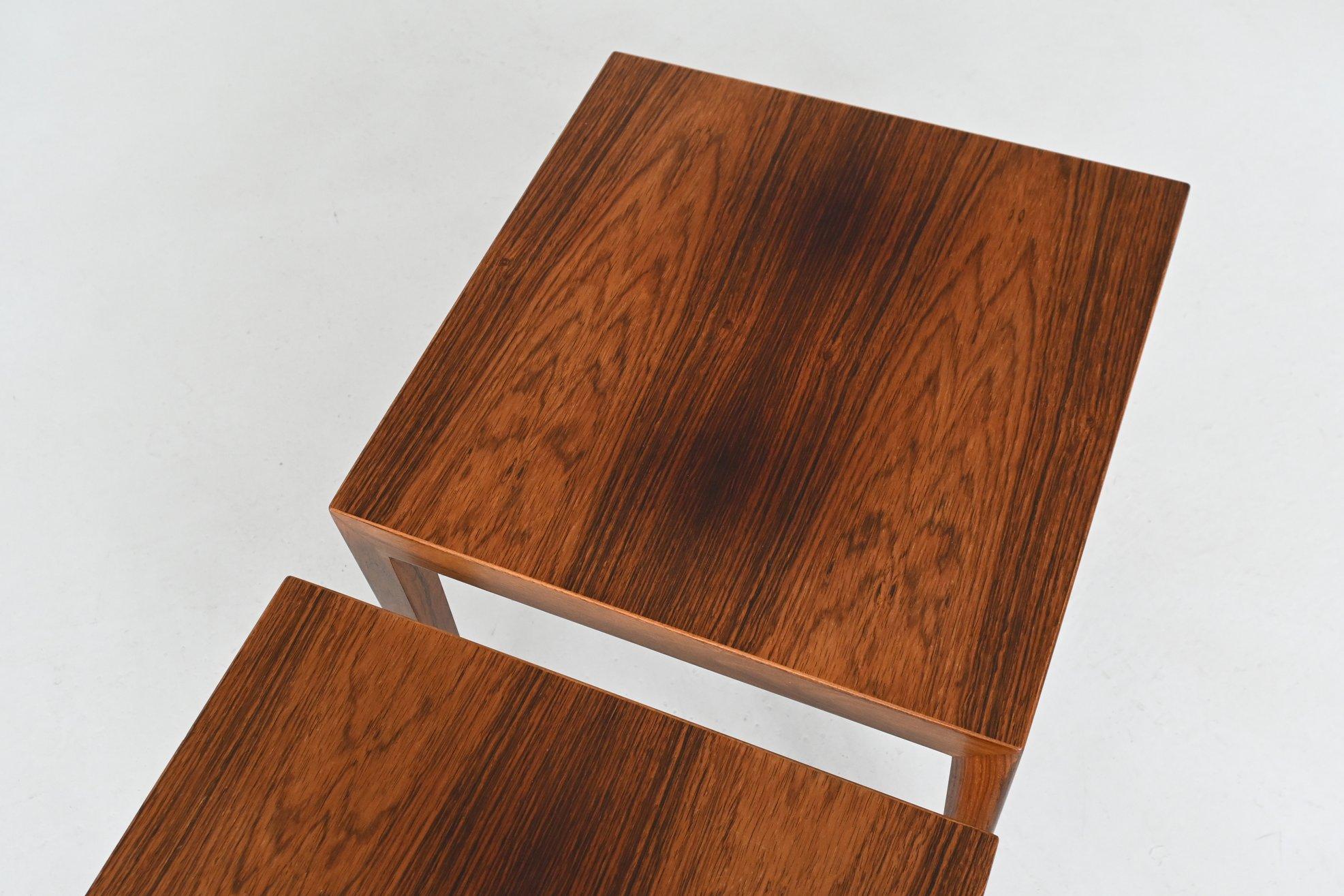 Paire de tables d'appoint en palissandre de Severin Hansen Danemark 1960 en vente 9