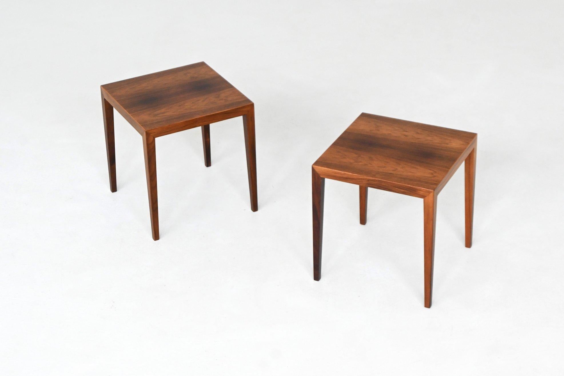 Paire de tables d'appoint en palissandre de Severin Hansen Danemark 1960 Bon état - En vente à Etten-Leur, NL