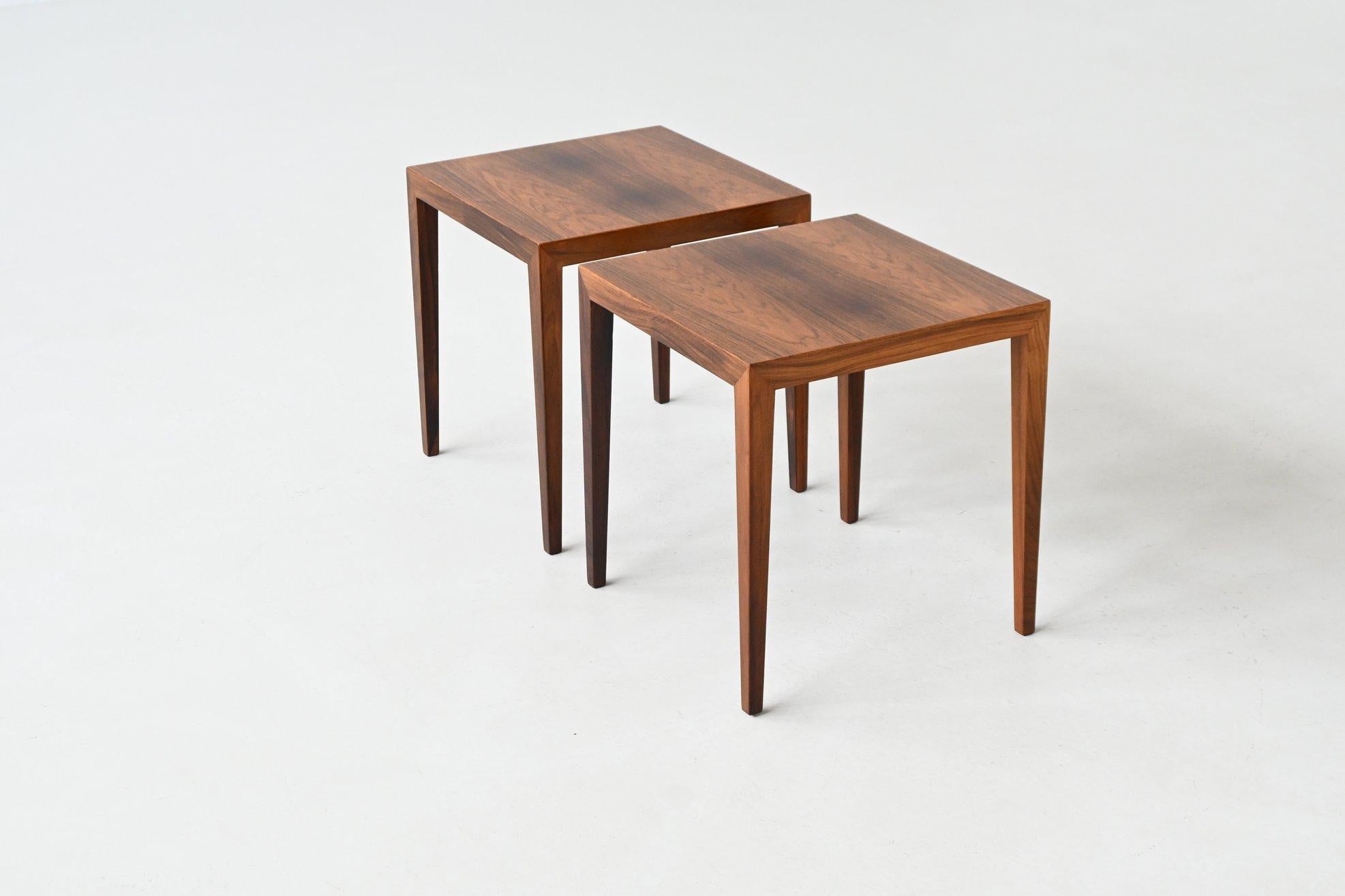 20ième siècle Paire de tables d'appoint en palissandre de Severin Hansen Danemark 1960 en vente