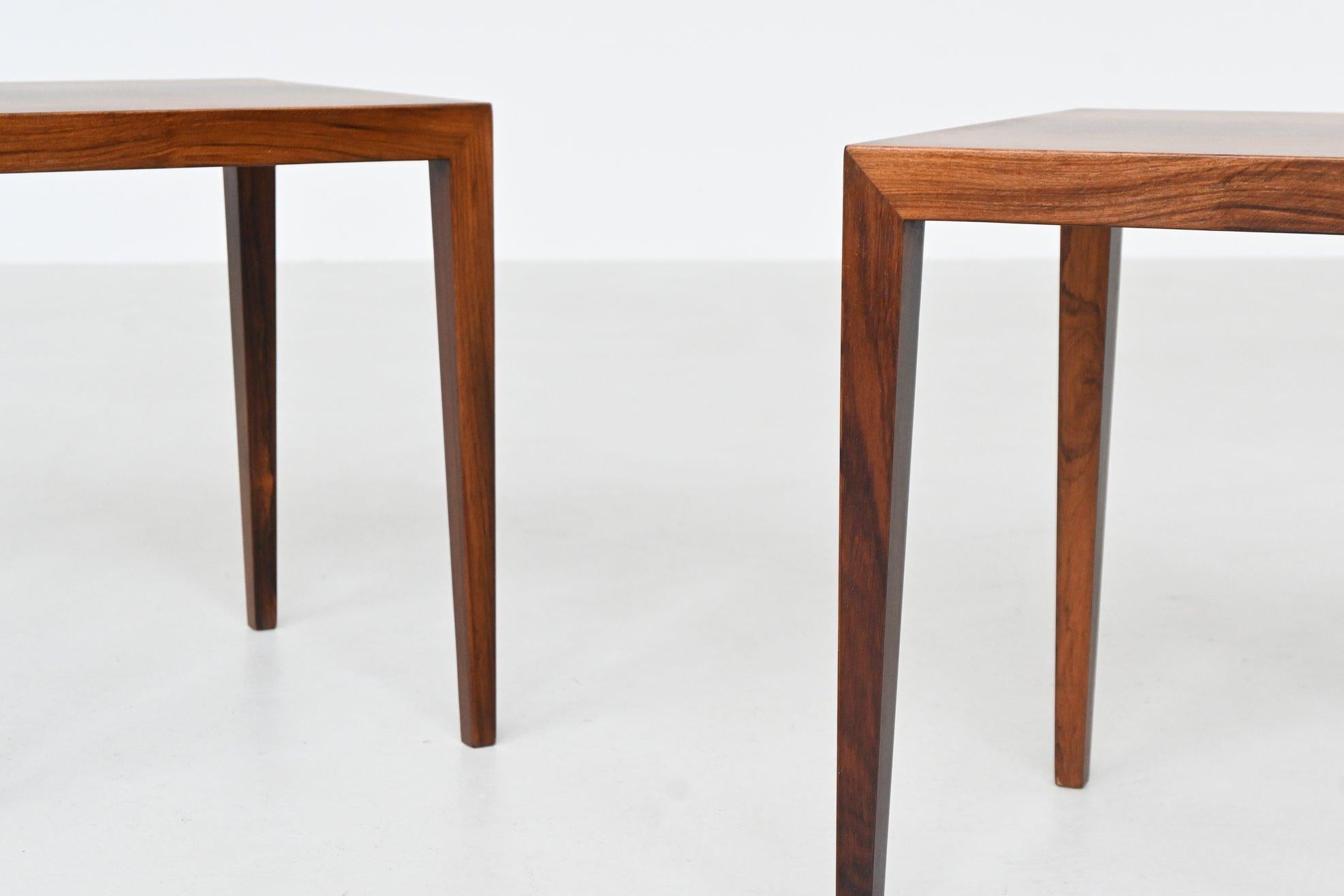 Paire de tables d'appoint en palissandre de Severin Hansen Danemark 1960 en vente 1