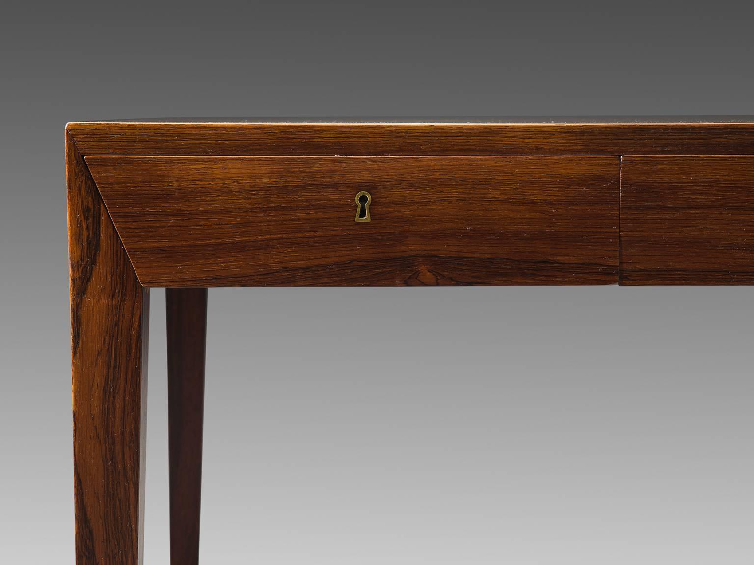 Danish Severin Hansen Rosewood Desk by Haslev