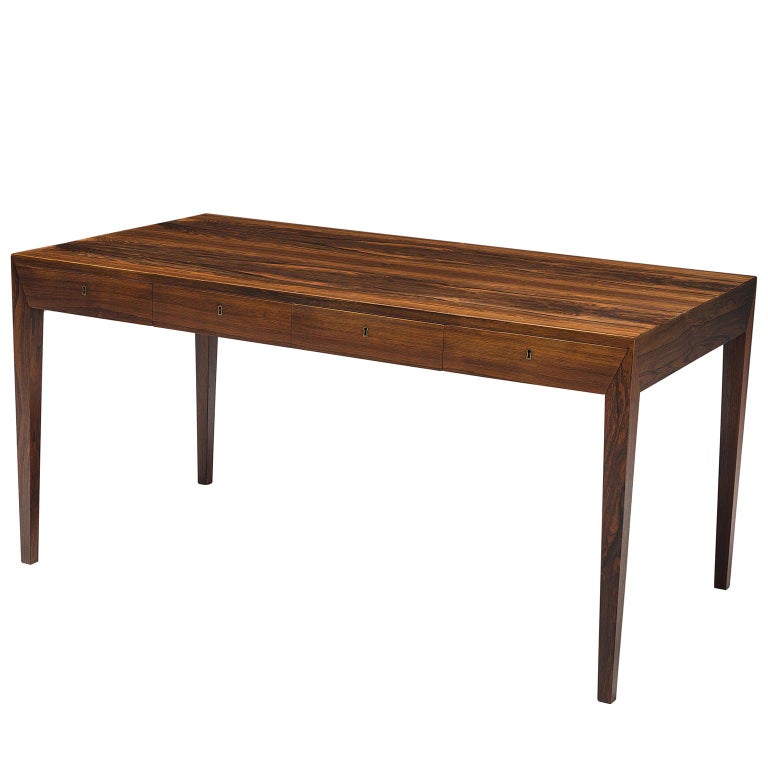 Severin Hansen Rosewood Desk by Haslev For Sale