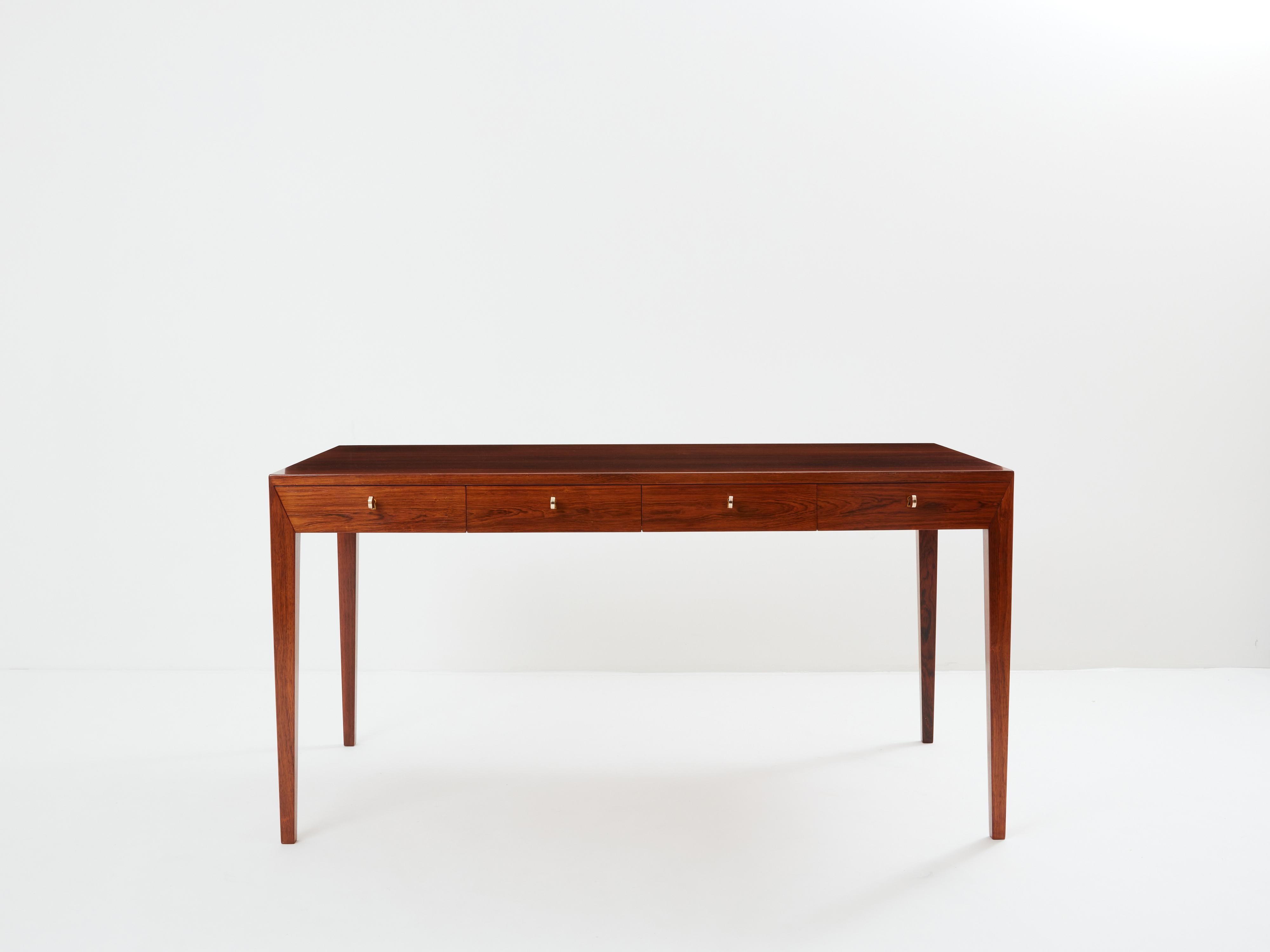 Severin Hansen Rosewood desk table for Haslev Denmark 1960  4