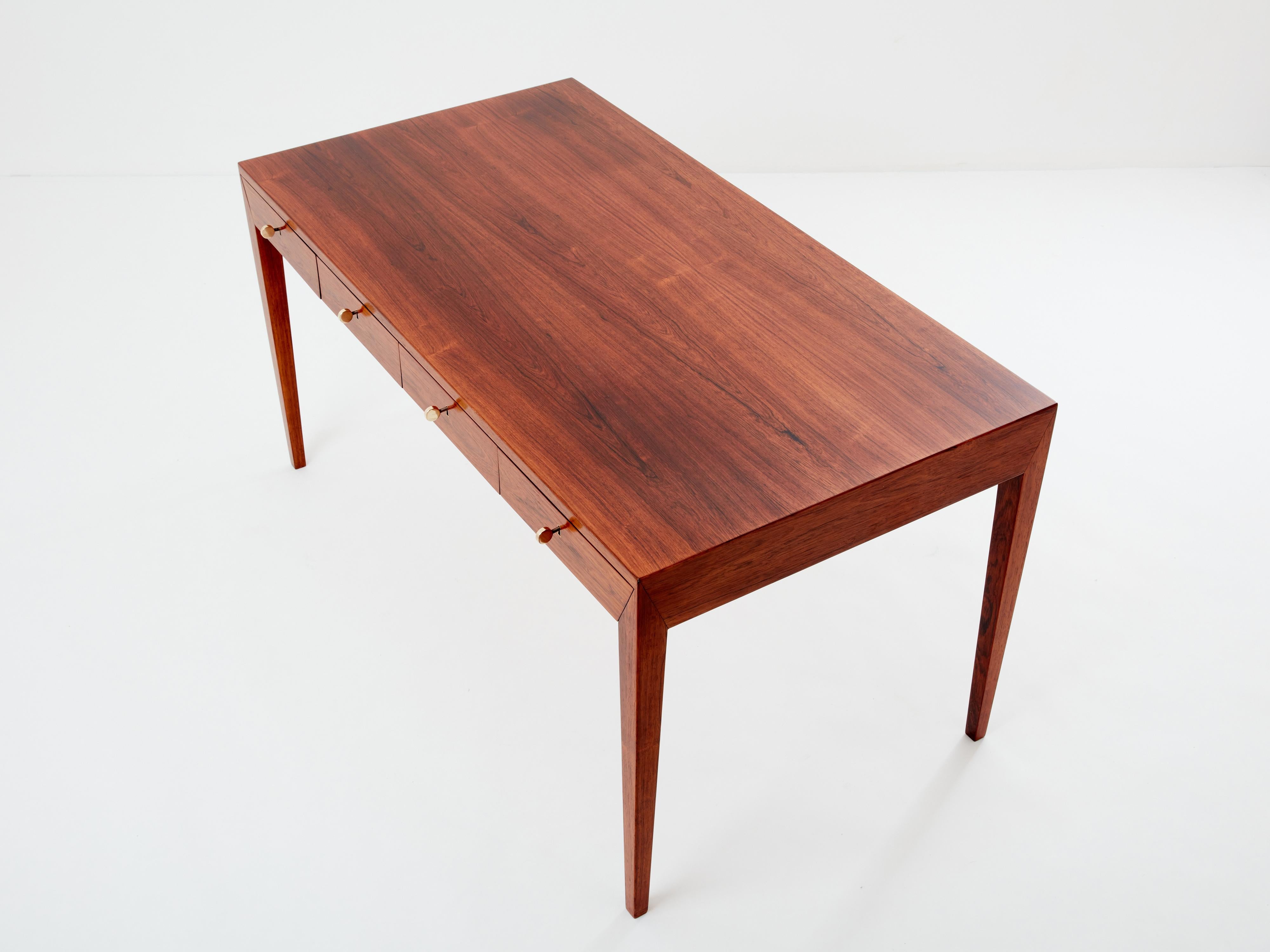Severin Hansen Rosewood desk table for Haslev Denmark 1960  1