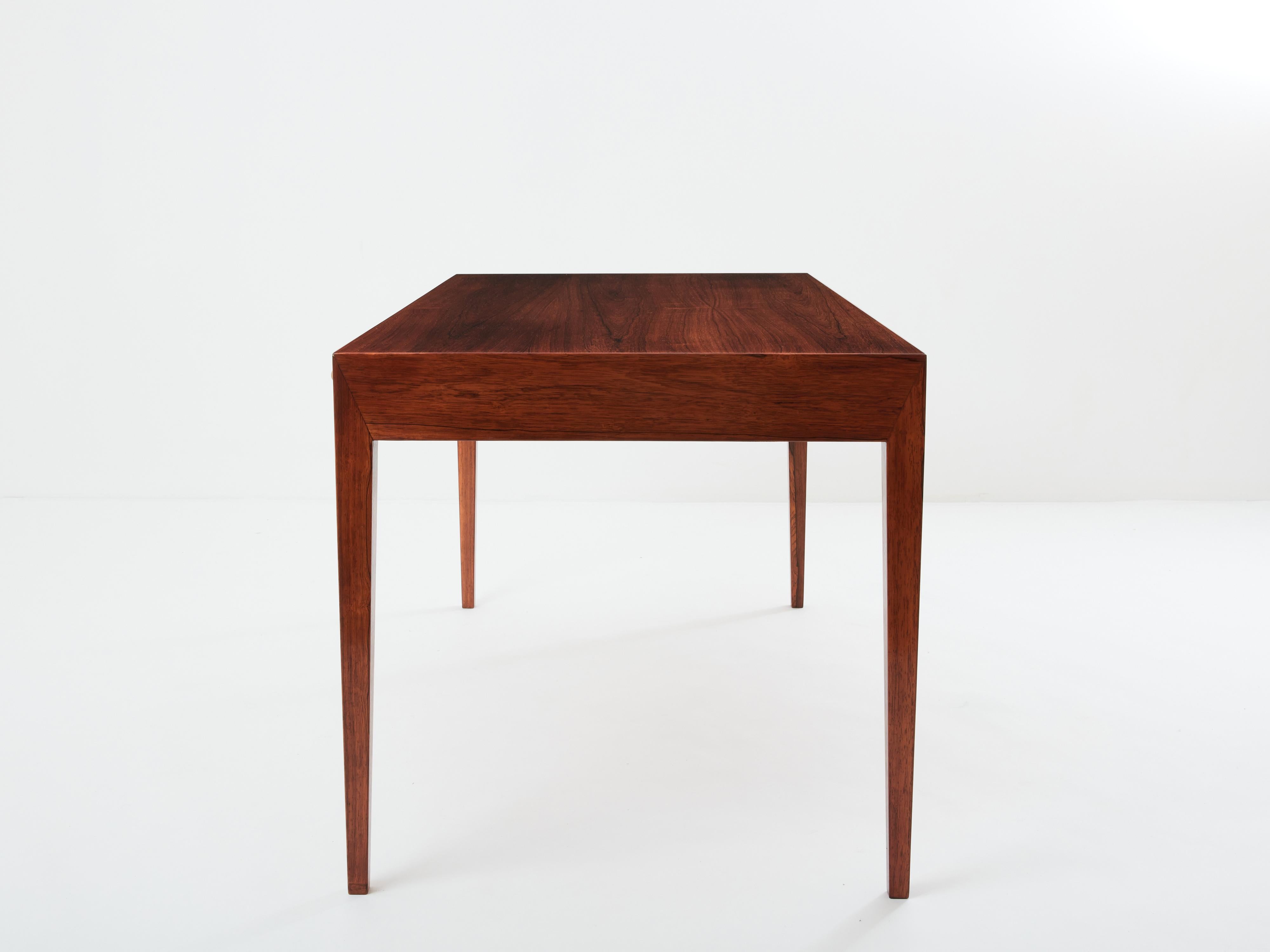 Severin Hansen Rosewood desk table for Haslev Denmark 1960  2