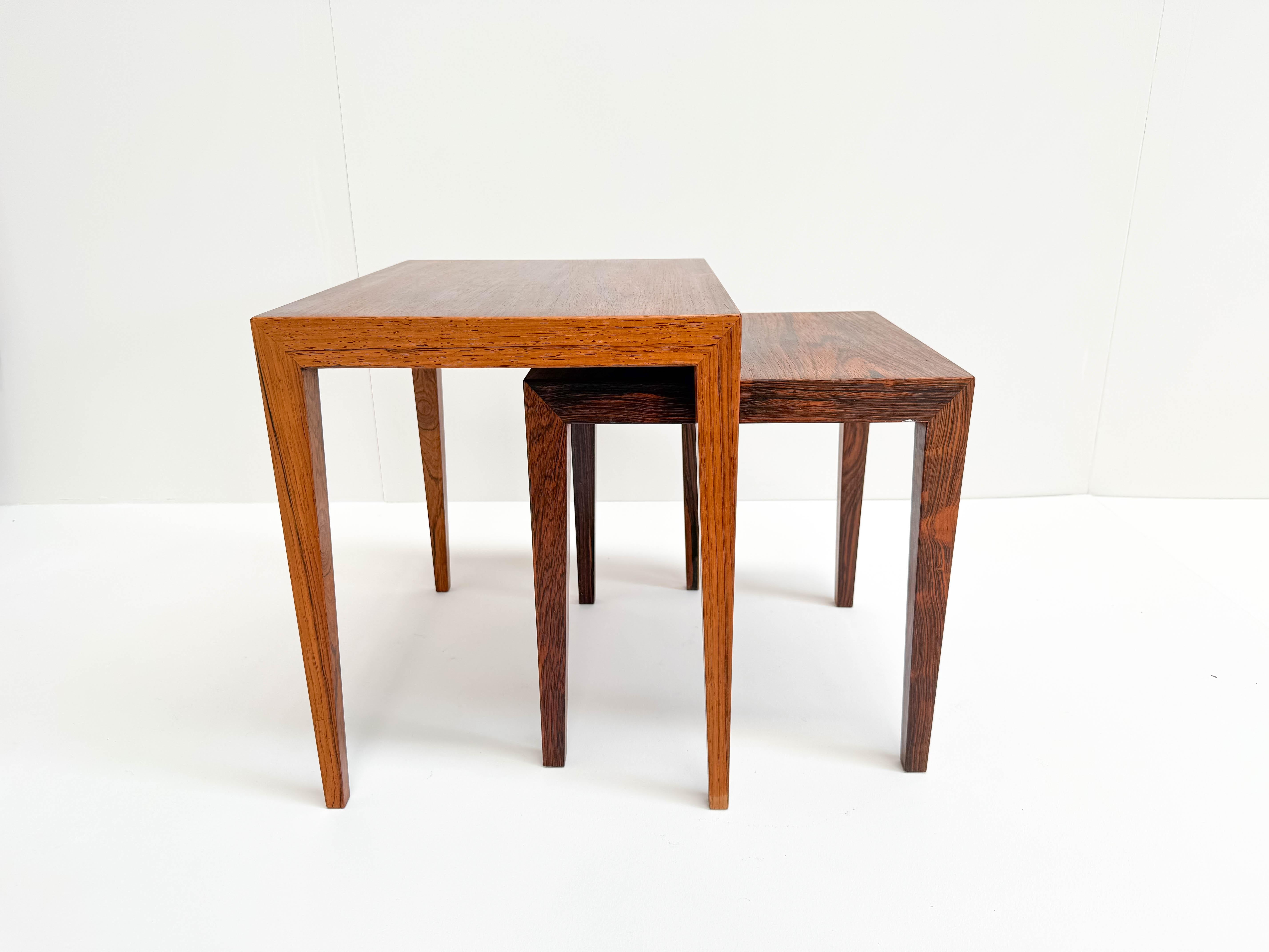 Mid-Century Modern Severin Hansen Rosewood Nesting Tables (Set of 2), Denmark 1960s For Sale