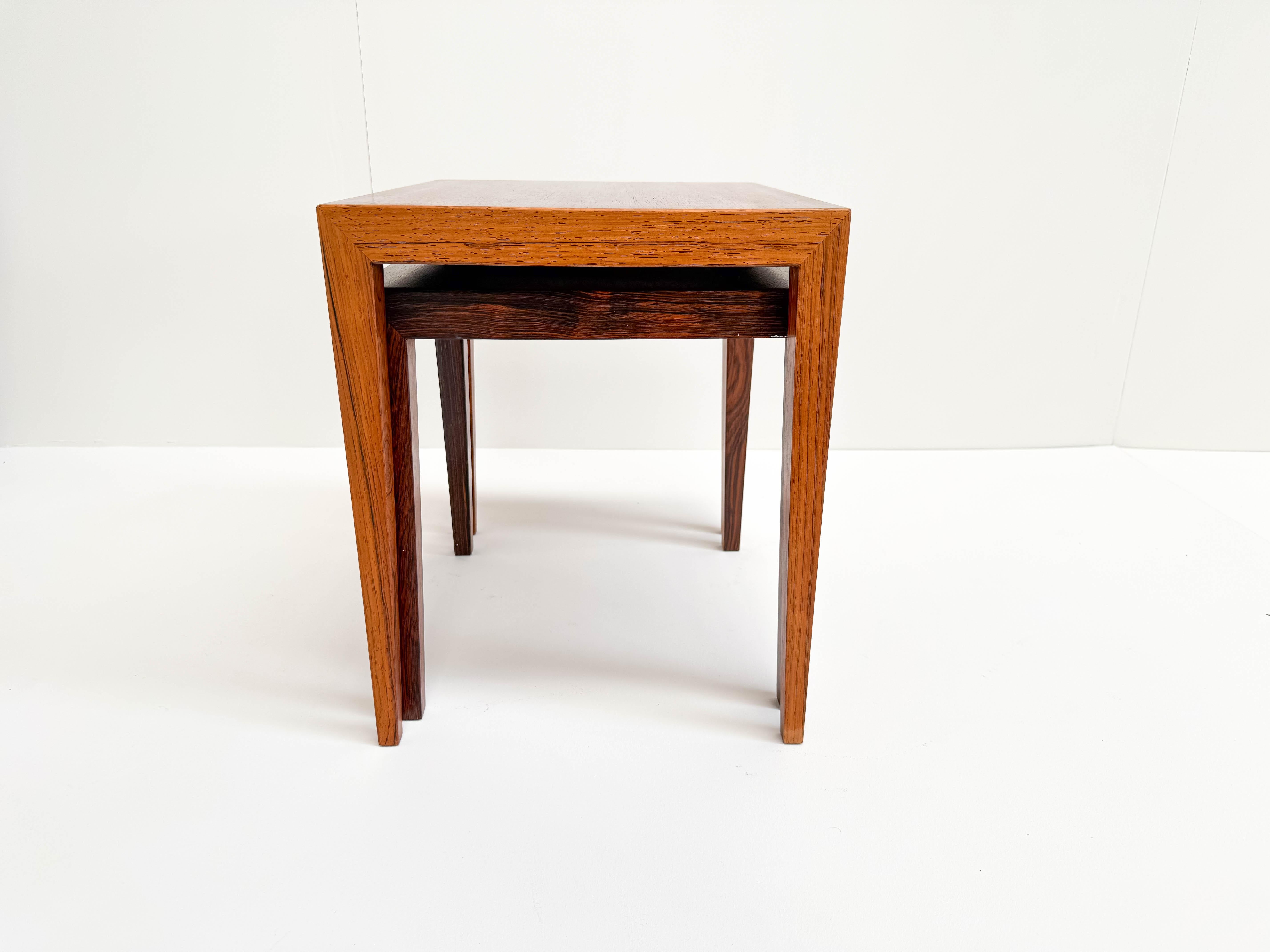 European Severin Hansen Rosewood Nesting Tables (Set of 2), Denmark 1960s For Sale