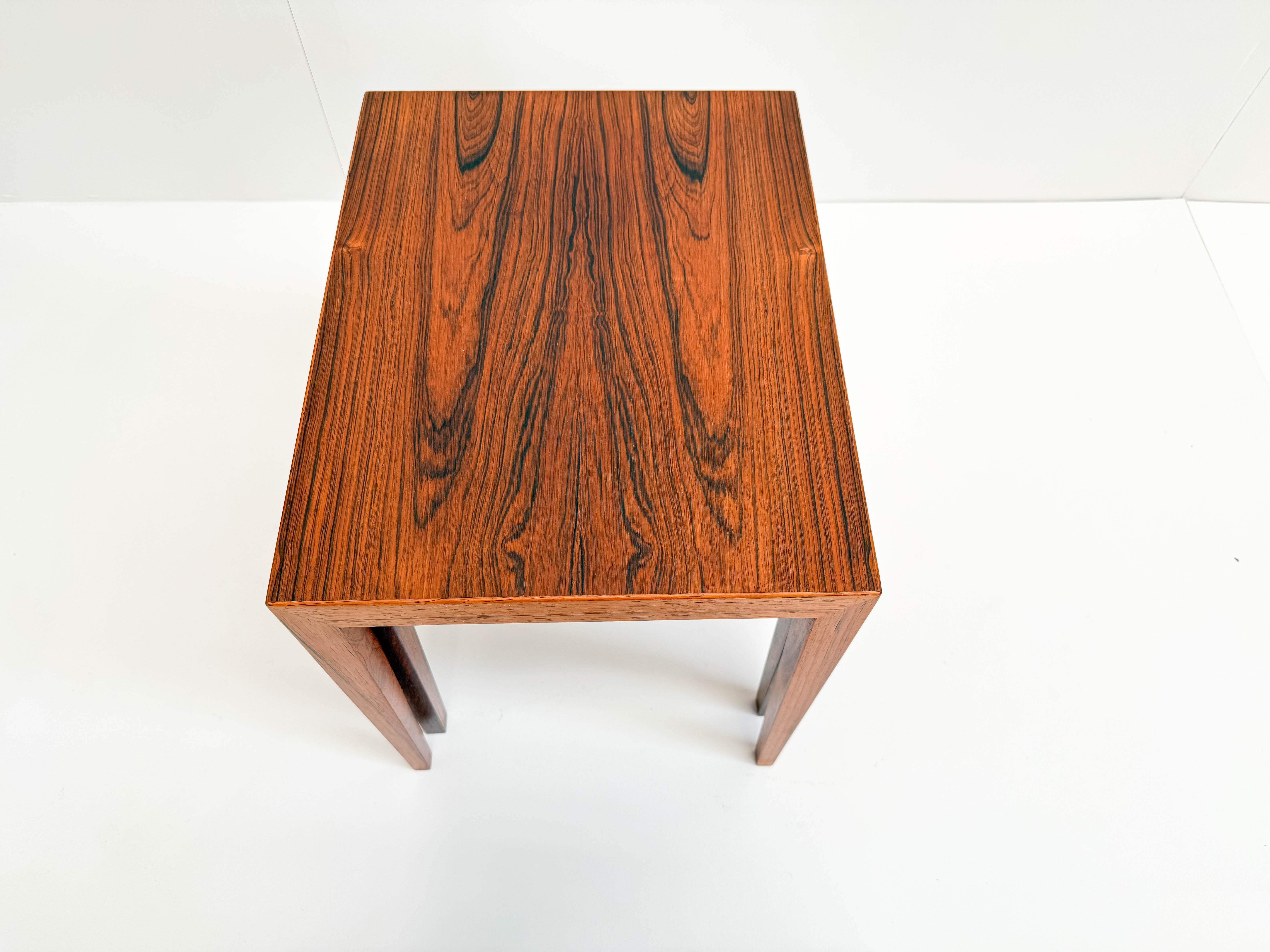 Severin Hansen Rosewood Nesting Tables (Set of 2), Denmark 1960s In Good Condition For Sale In BERKEL EN RODENRIJS, NL