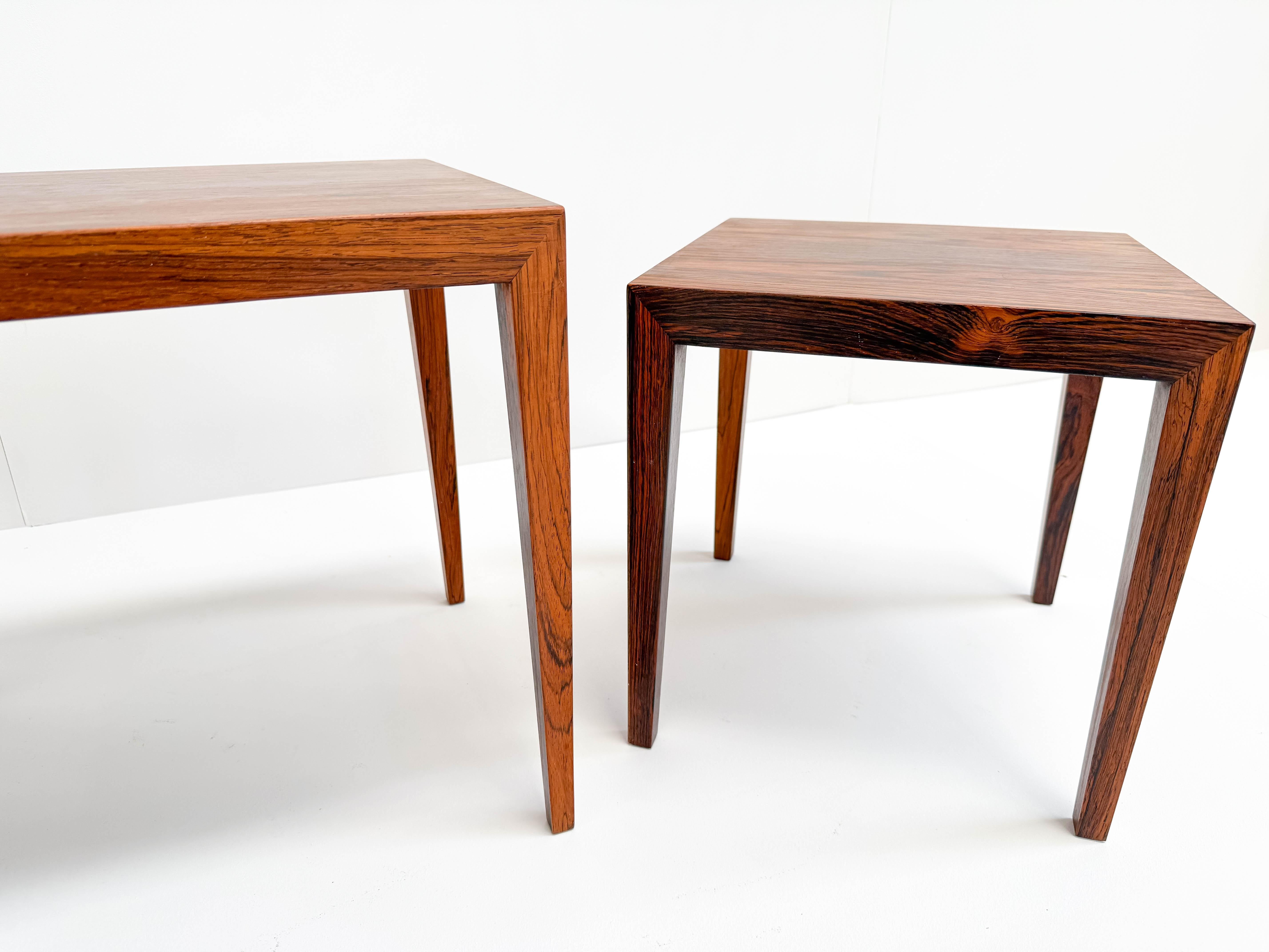 Mid-20th Century Severin Hansen Rosewood Nesting Tables (Set of 2), Denmark 1960s For Sale
