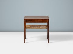 Severin Hansen Rosewood Nightstand with Cane Shelf c1950s