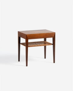 Severin Hansen Rosewood Nightstand with Cane Shelf c1950s