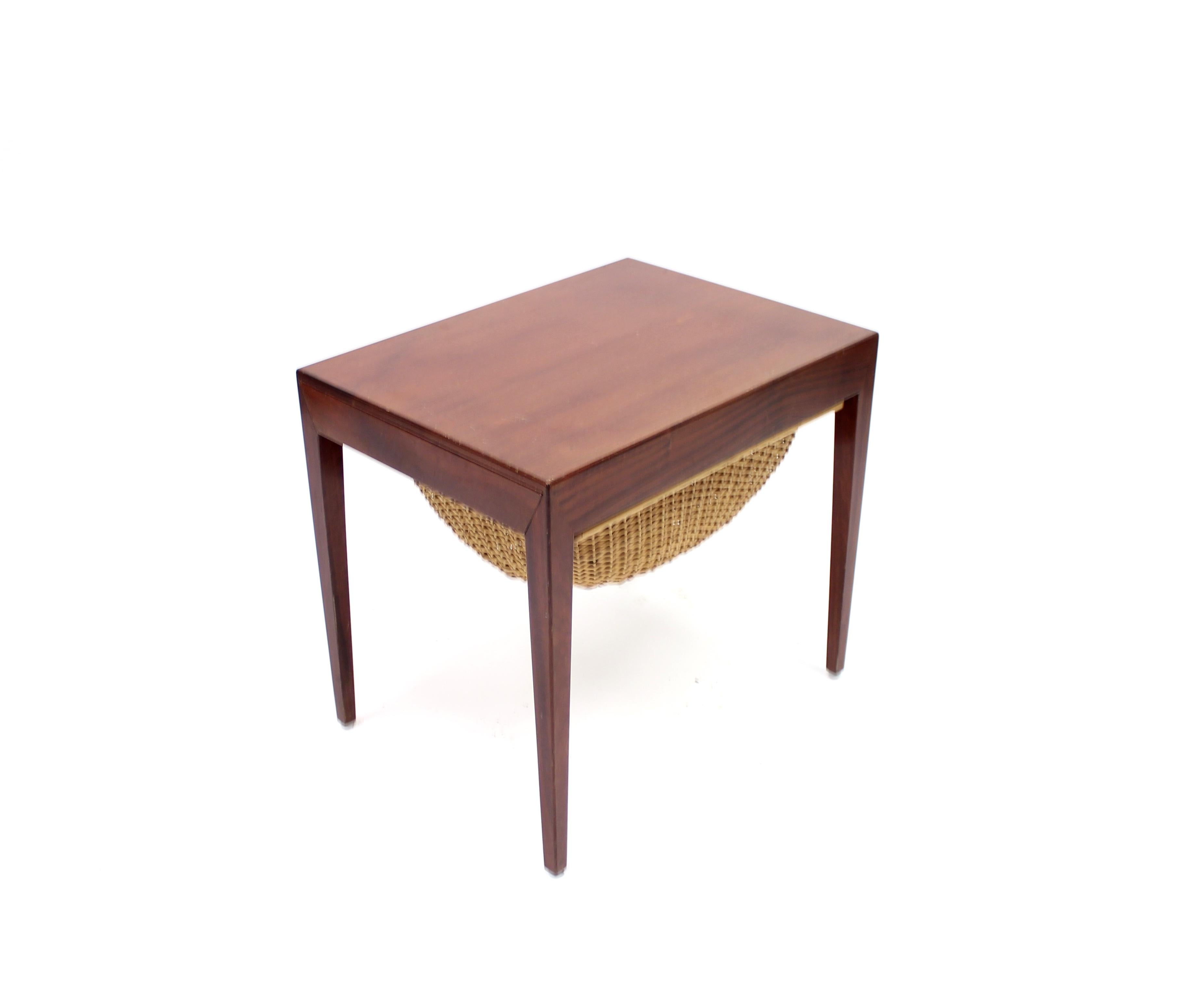 Scandinavian Modern Severin Hansen Rosewood Sewing Table for Haslev Møbelsnedkeri, 1950s