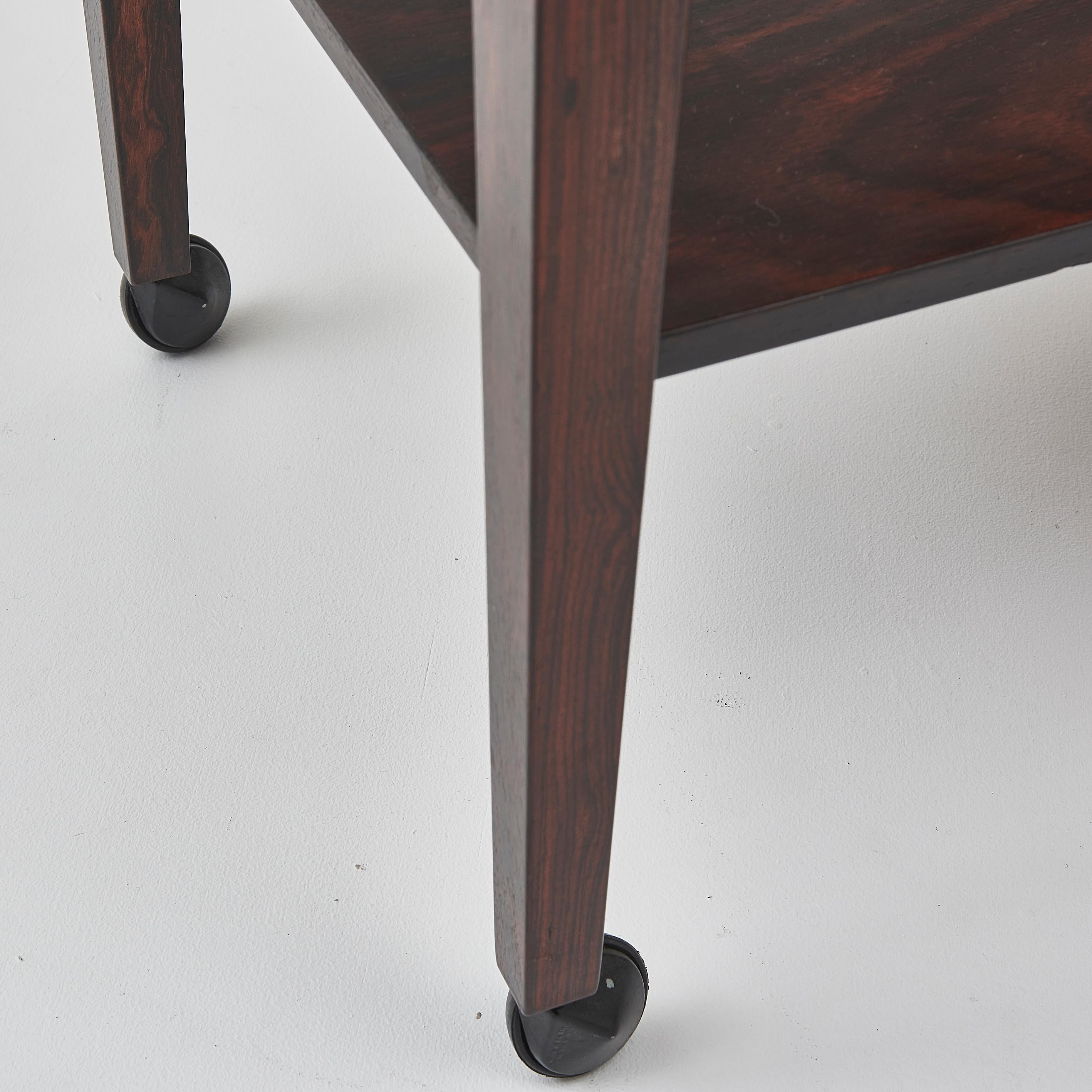 Severin Hansen Rosewood Side Table With Tiled Top & Drawer For Sale 5
