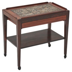 Severin Hansen Rosewood Side Table With Tiled Top & Drawer