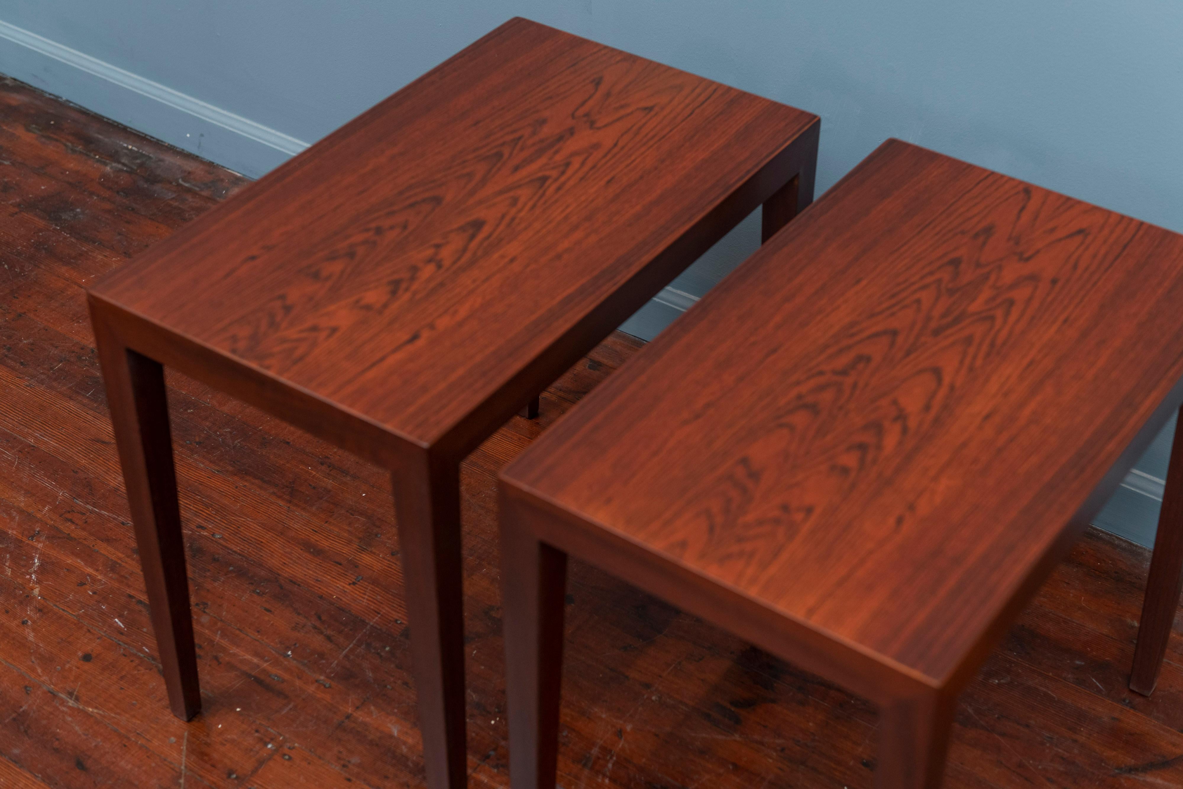 Severin Hansen Rosewood Side Tables for Haslev In Good Condition In San Francisco, CA