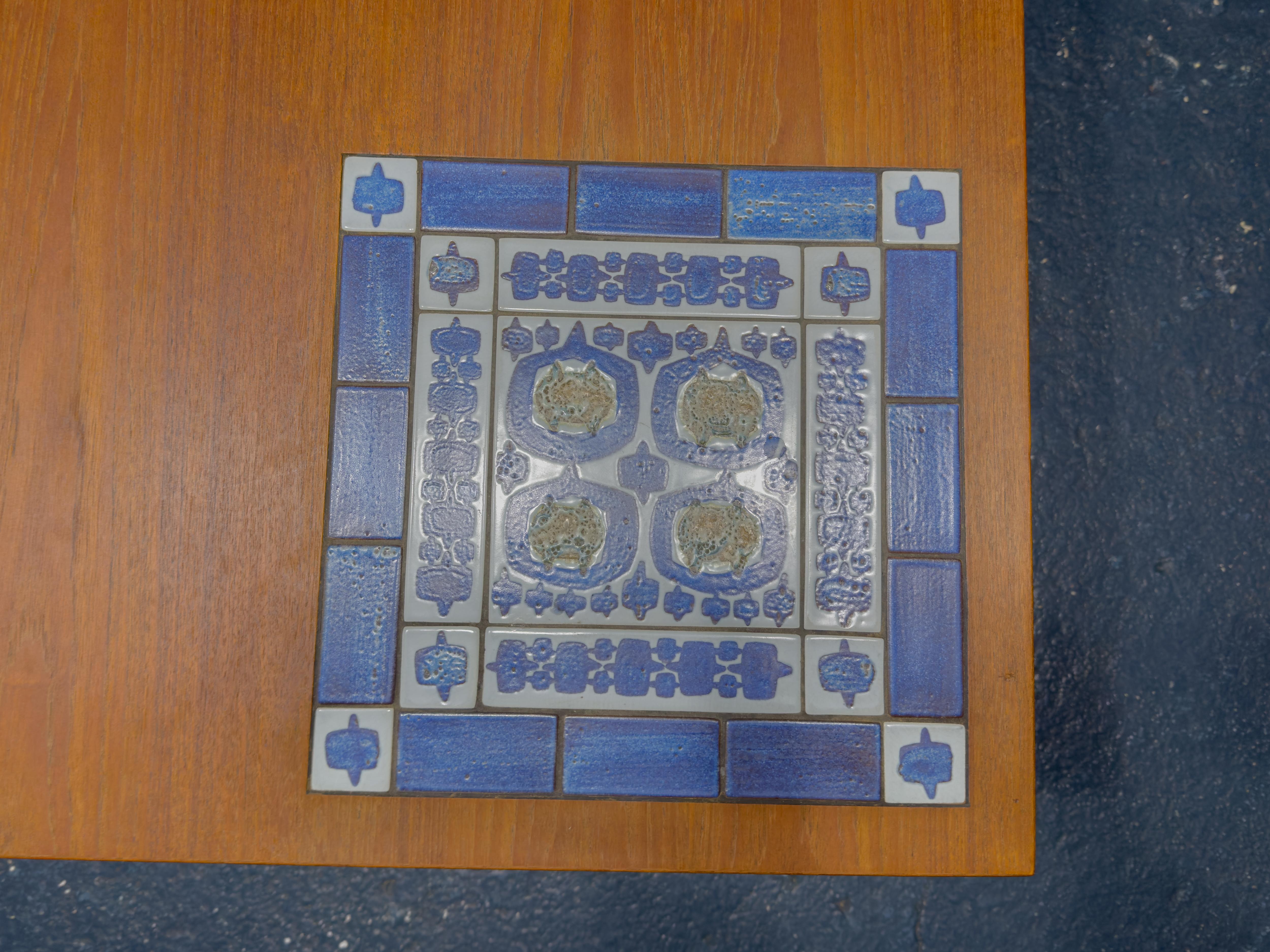Mid-20th Century Severin Hansen & Royal Copenhagen Teak Coffee Table For Sale