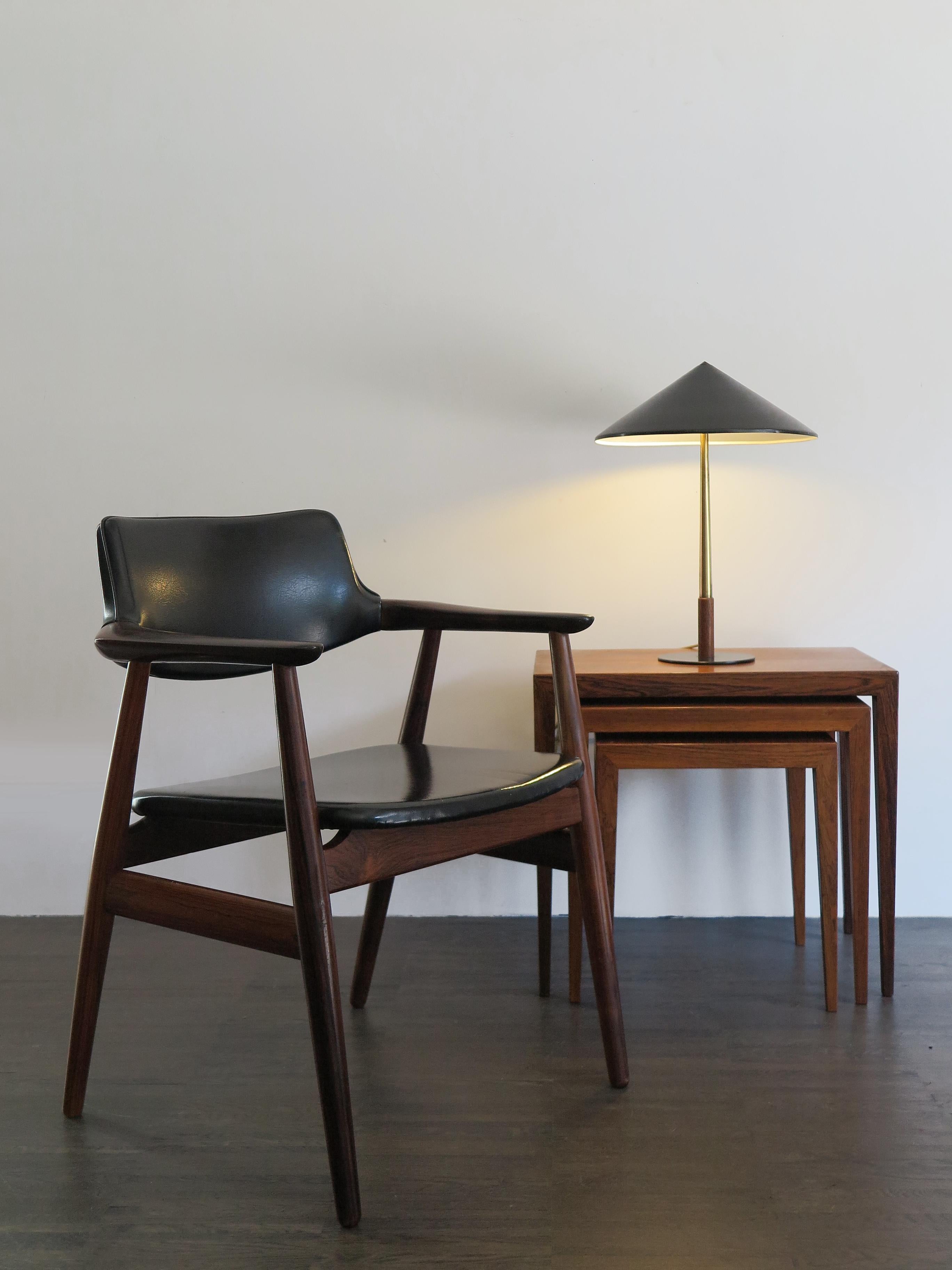 Severin Hansen Scandinavian Mid-Century Dark Wood Nesting Tables Set, 1960s 3