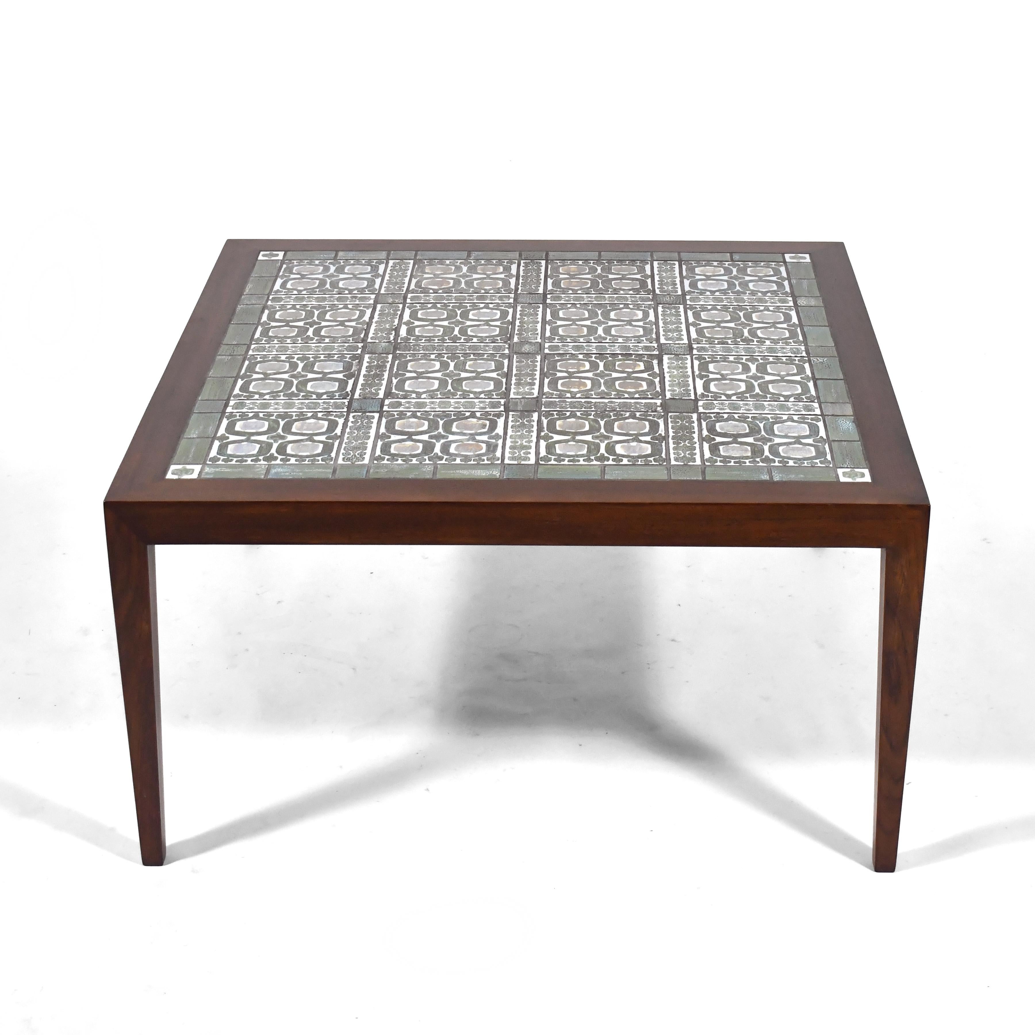 Scandinavian Modern Severin Hansen Table with Royal Copenhagen Tile Top For Sale