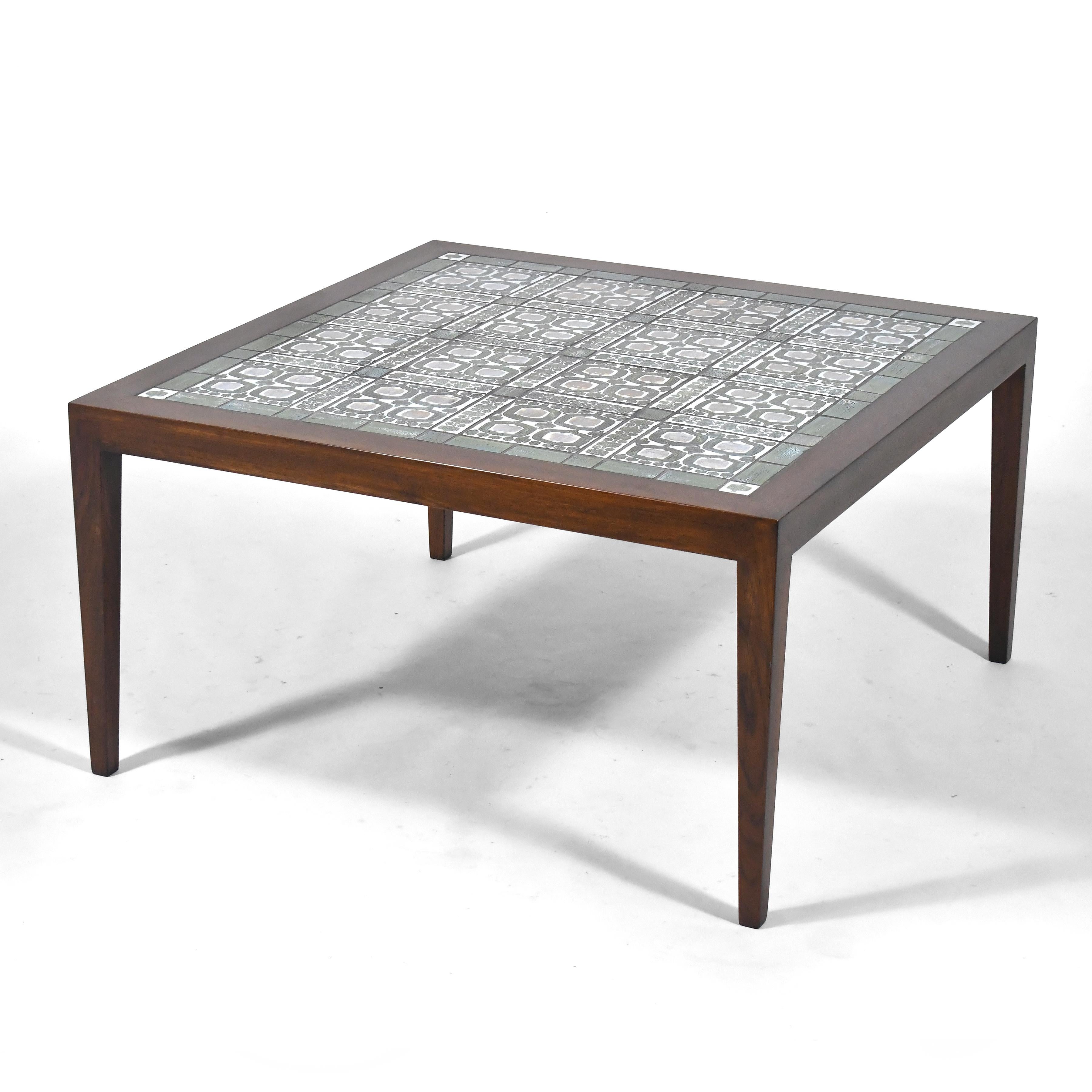 Danish Severin Hansen Table with Royal Copenhagen Tile Top For Sale