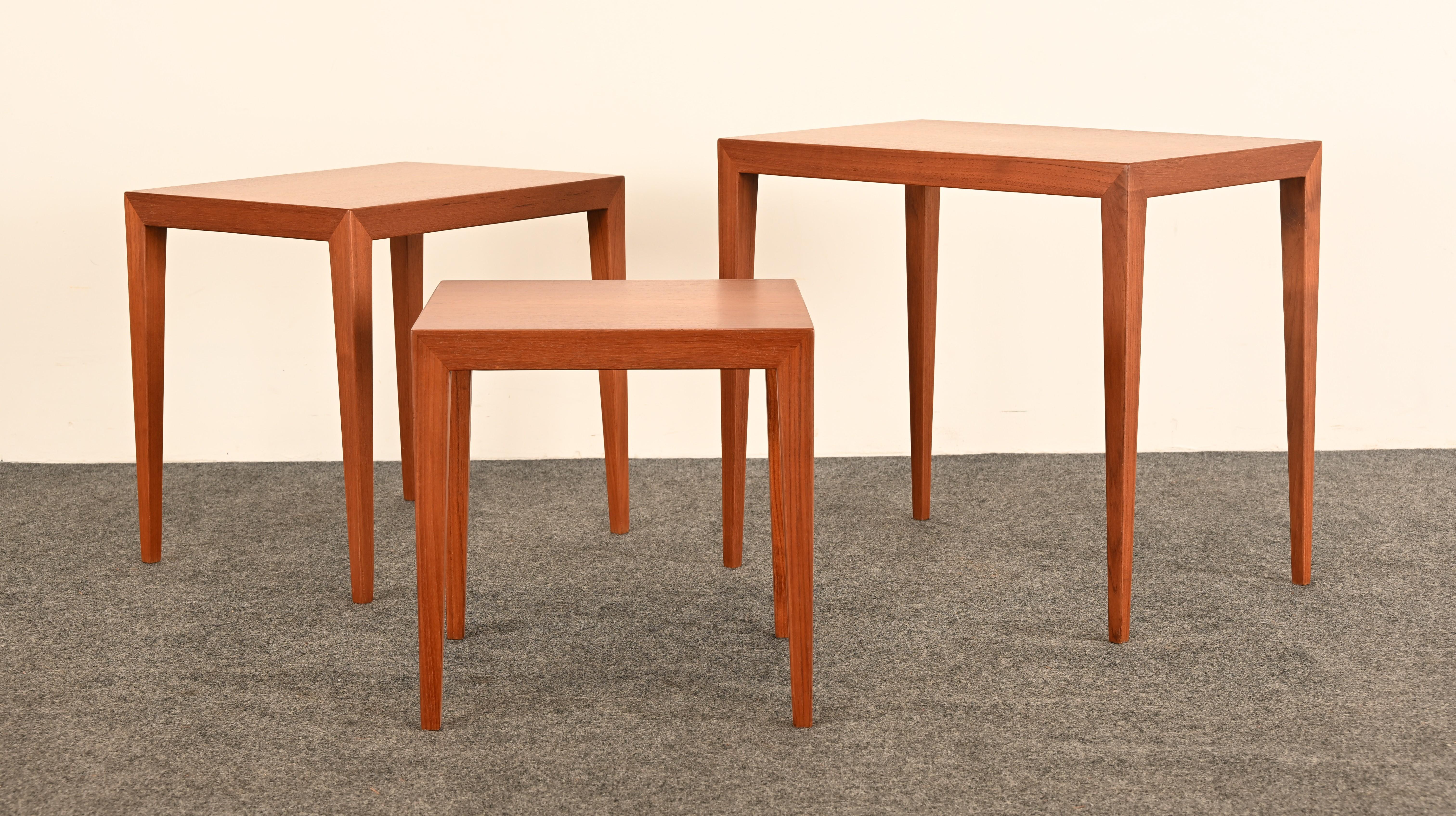 Severin Hansen Teak Nesting Tables for Haslev Møbelsnedkeri, Denmark ...
