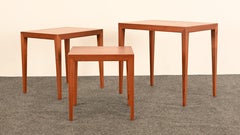 Mesas nido de teca Severin Hansen para Haslev Møbelsnedkeri, Dinamarca, años 60