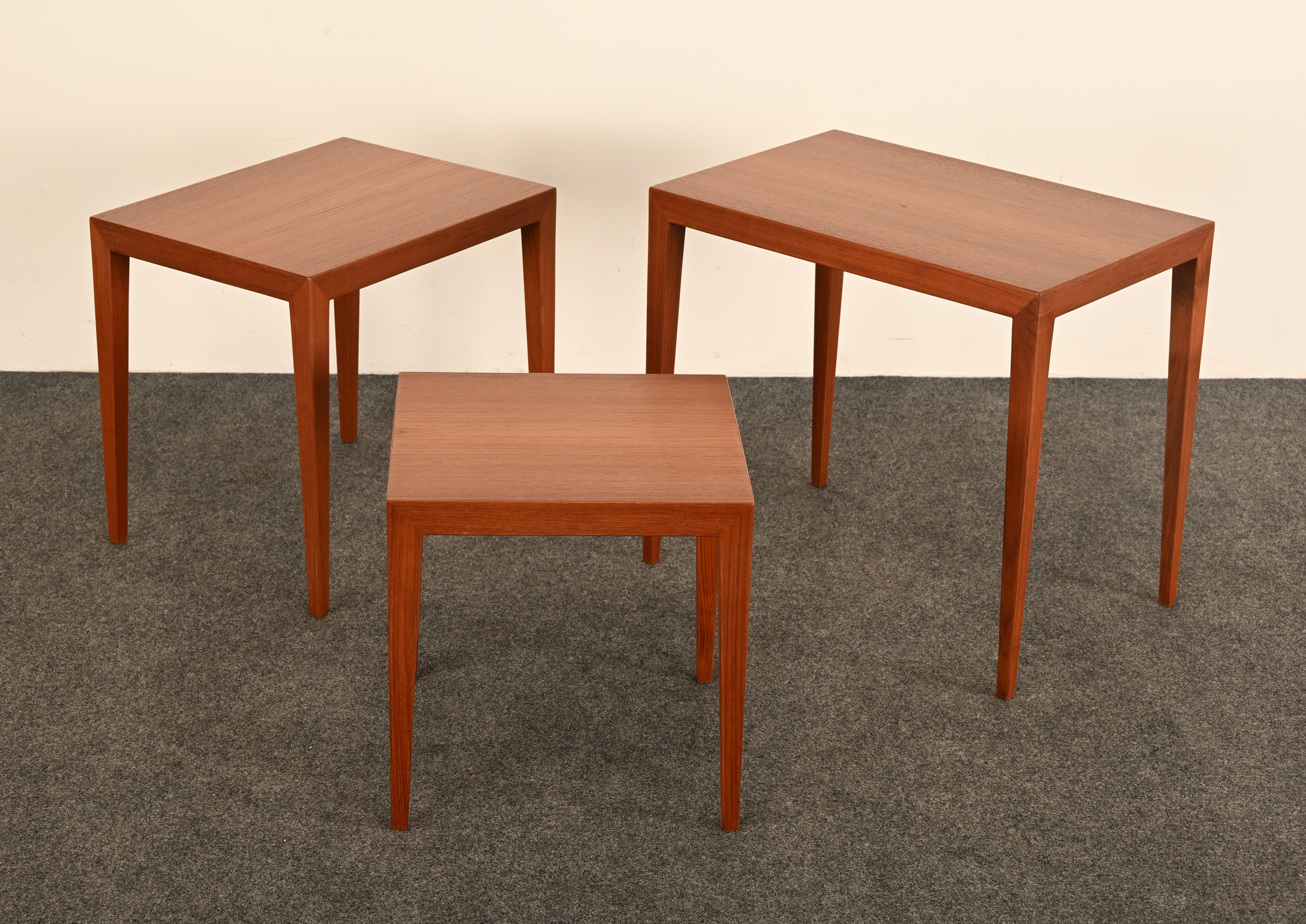 Severin Hansen Teak Nesting Tables for Haslev Møbelsnedkeri, Denmark ...