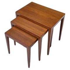 Severin Hansen Teak Nesting Tables for Haslev Mobelfabrik, Denmark 1960's