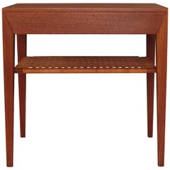 Severin Hansen Teak and Rattan Side Table