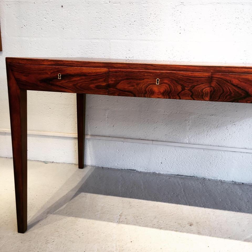 Danish Severin Hansen's Brazilian Rosewood Desk Manufactured by Haslev, circa 1960